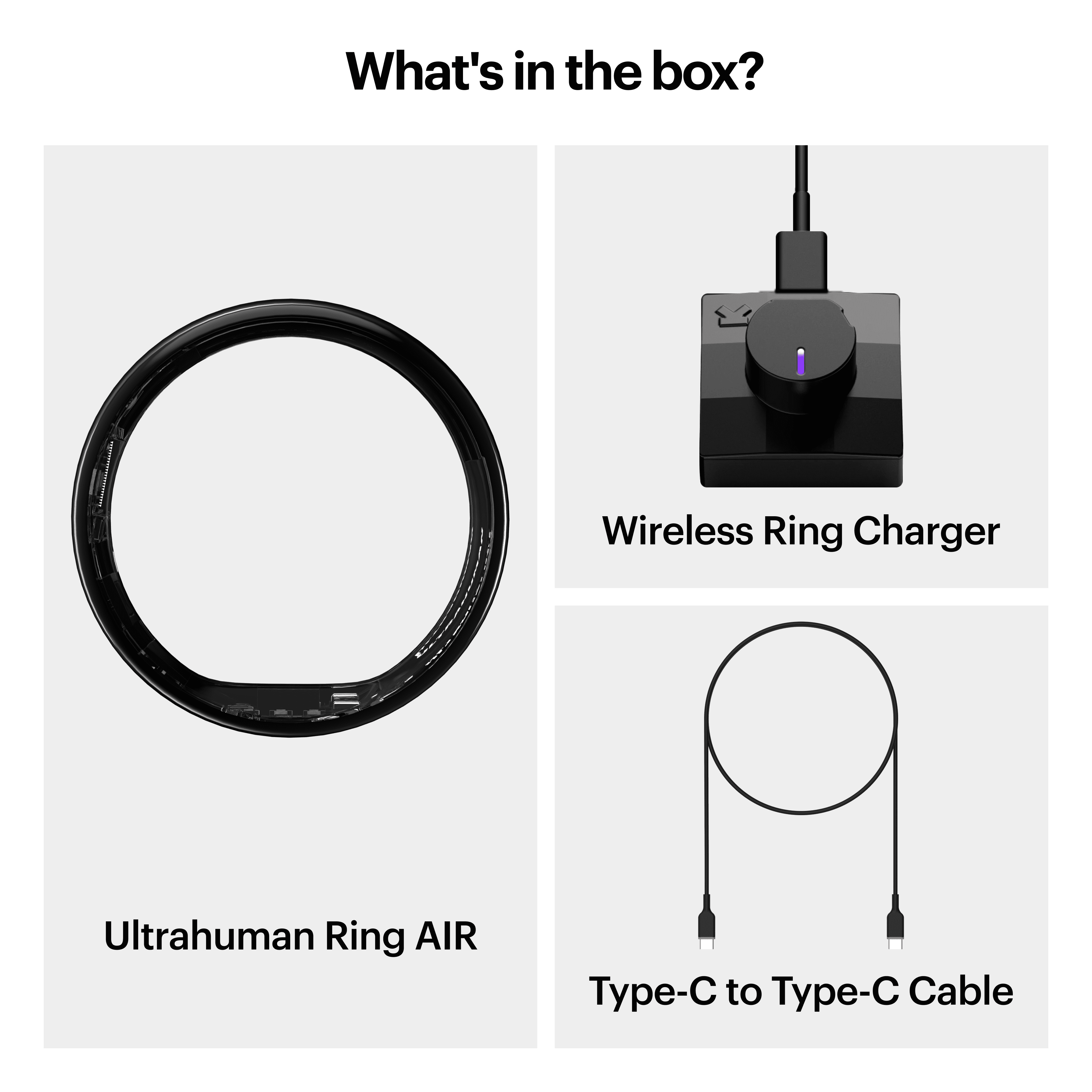 Pametni prsten ULTRAHUMAN Ultrahuman Ring Air - punjač, USB kabel / Veličina-08 - Aster_Air_Black-3