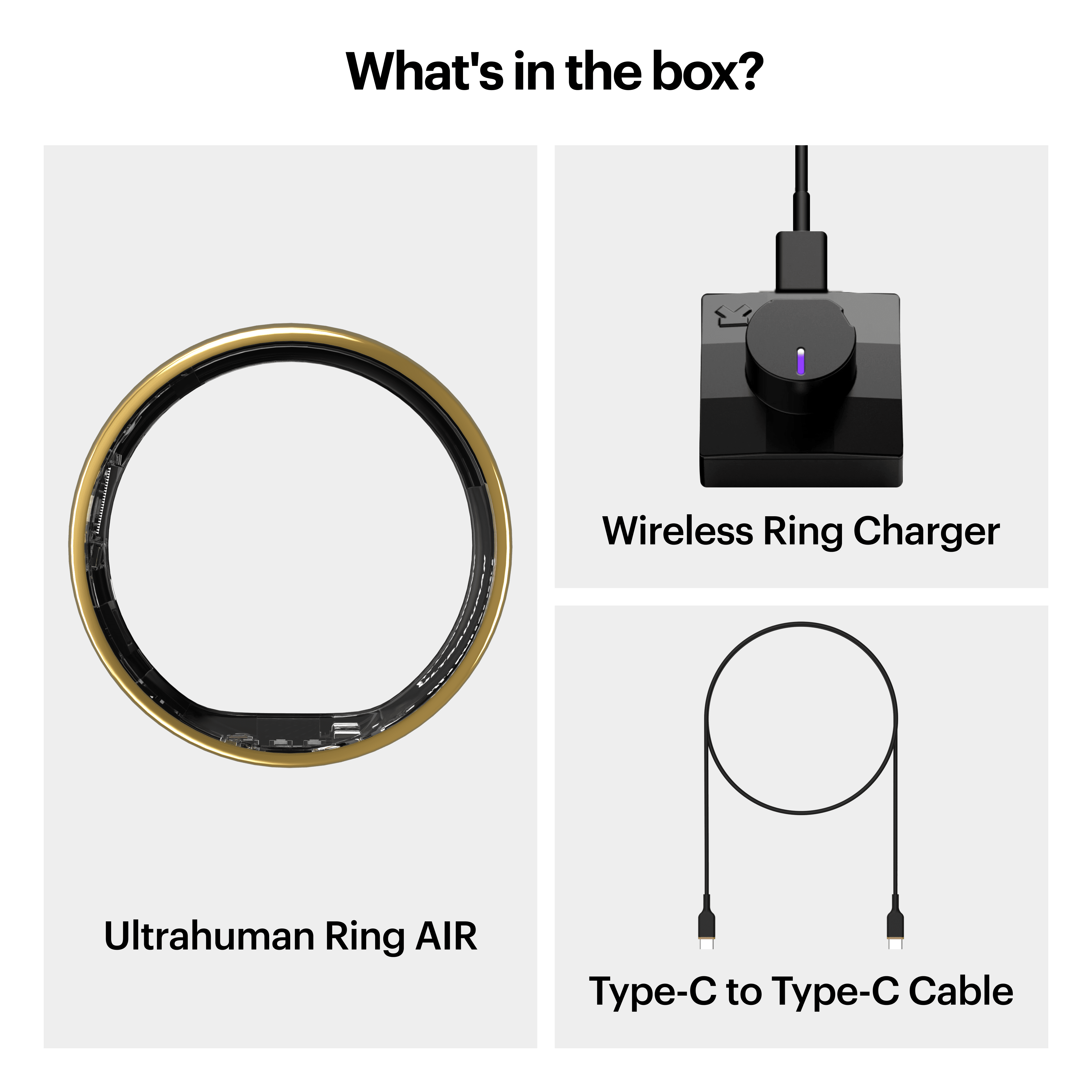 Pametni prsten ULTRAHUMAN Ultrahuman Ring Air - punjač, USB kabel, veličina 05, boja Air Gold-2