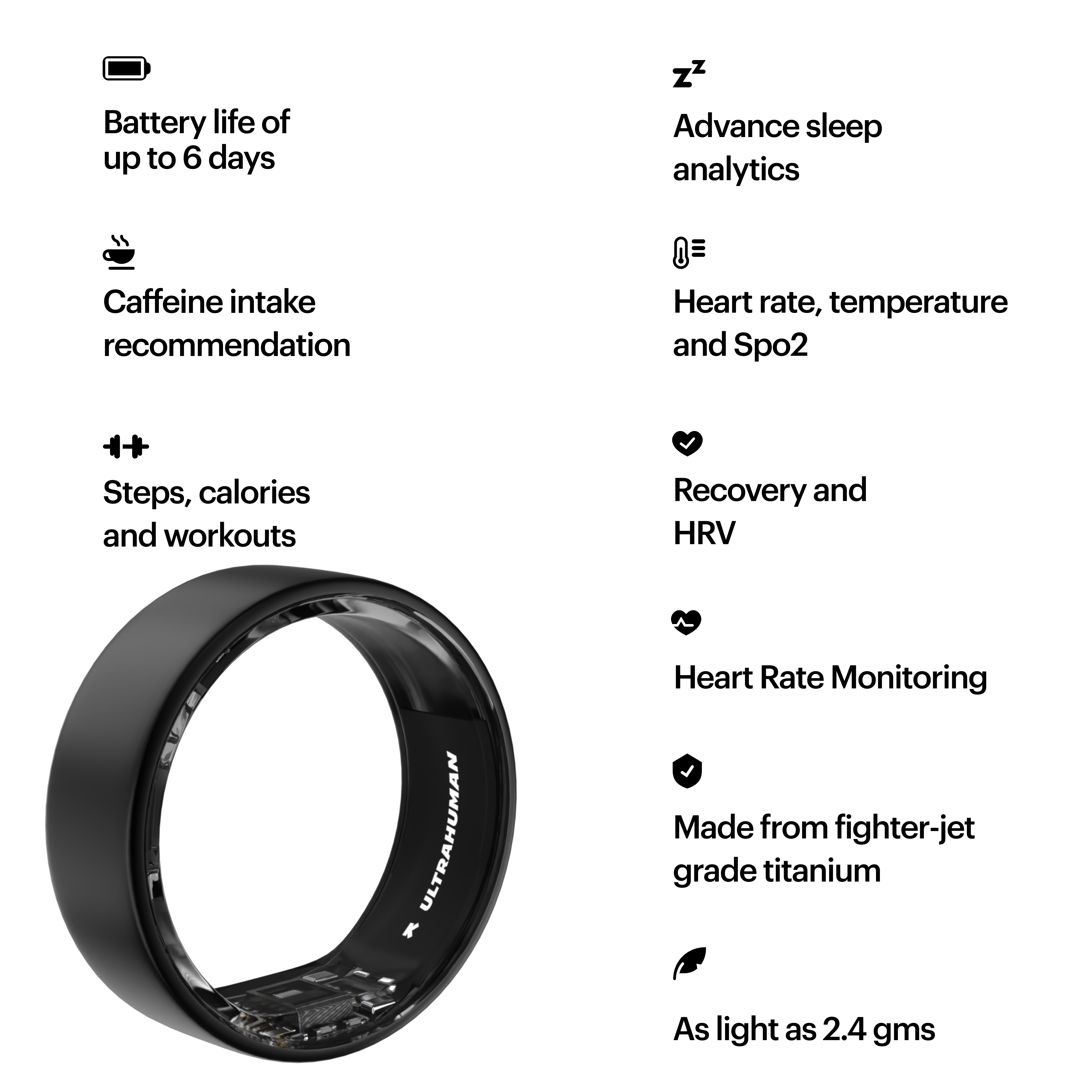Pametni prsten ULTRAHUMAN Ring Air (veličina 10, mat sivi)-6