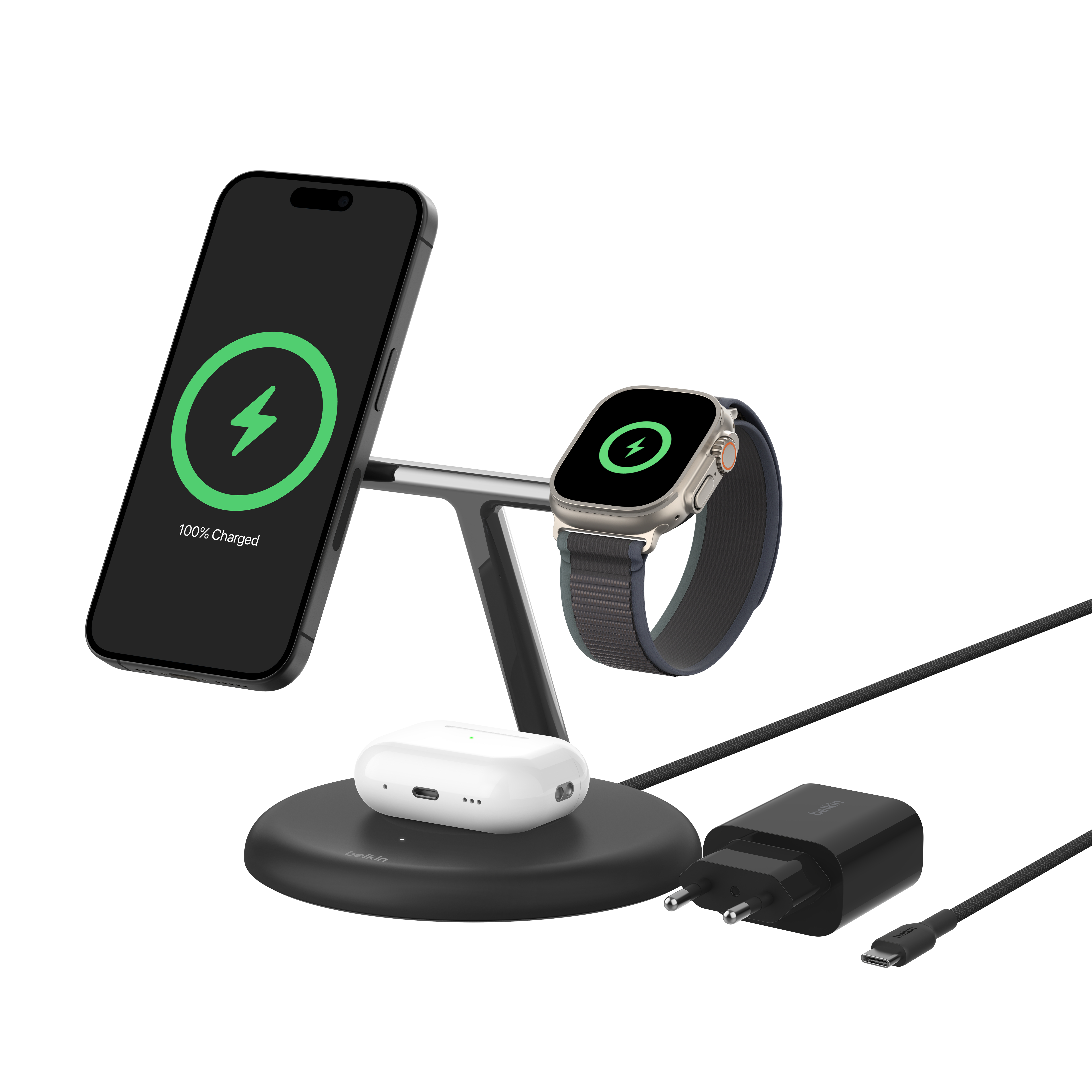 Punjač BELKIN BOOST CHARGE 3-in-1 Magnetic Wireless Charging Stand (Qi2 15W)-5
