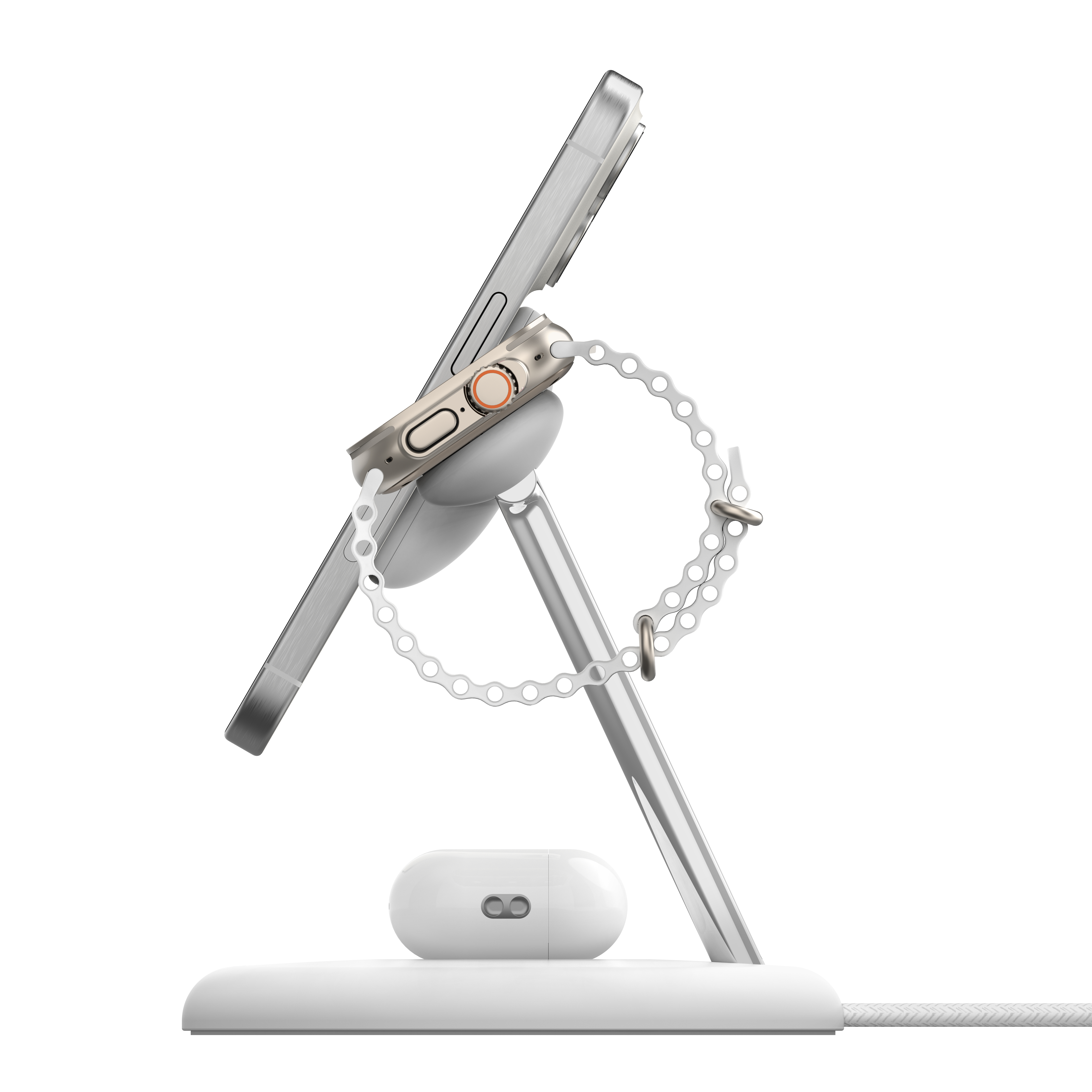 Belkin BOOST CHARGE 3-in-1 Magnetic Wireless Charging Stand with Qi2 15W - White-1