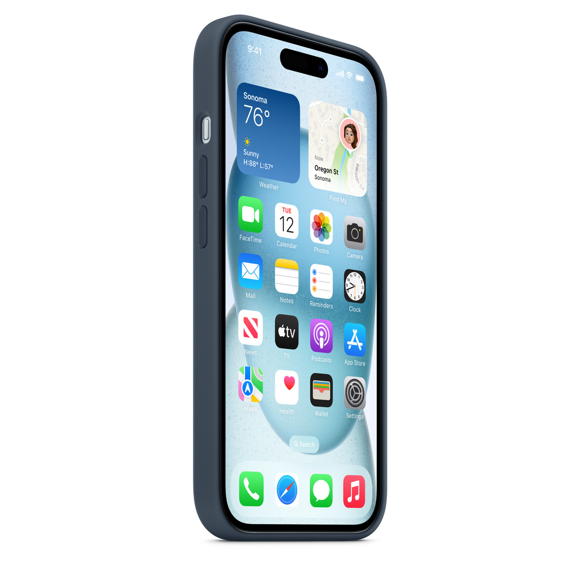 Futrola APPLE iPhone 15 Silicone Case with MagSafe (boja storm blue)-7
