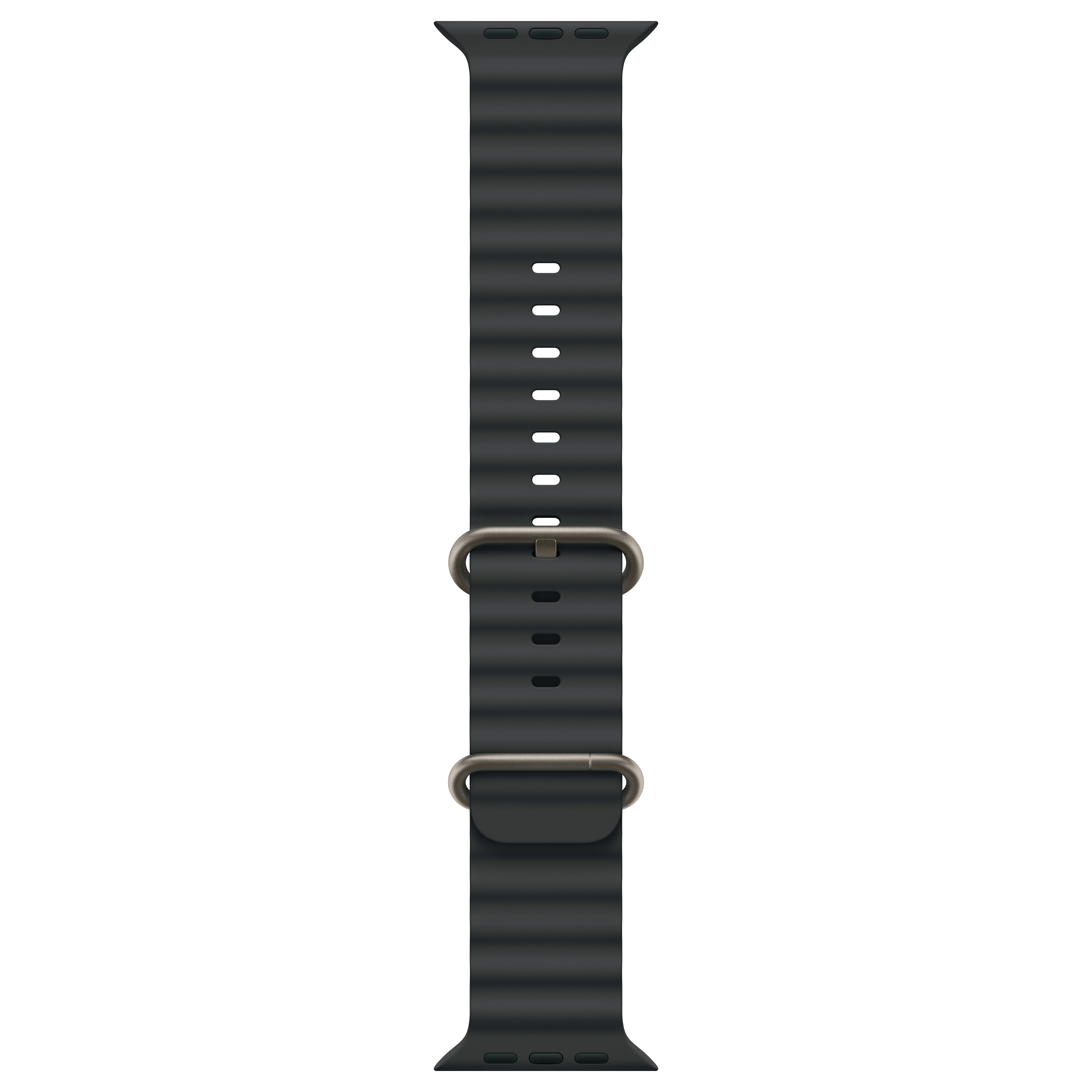 APPLE Watch 49mm Band Black Ocean Band - Natural Titanium Finish-3