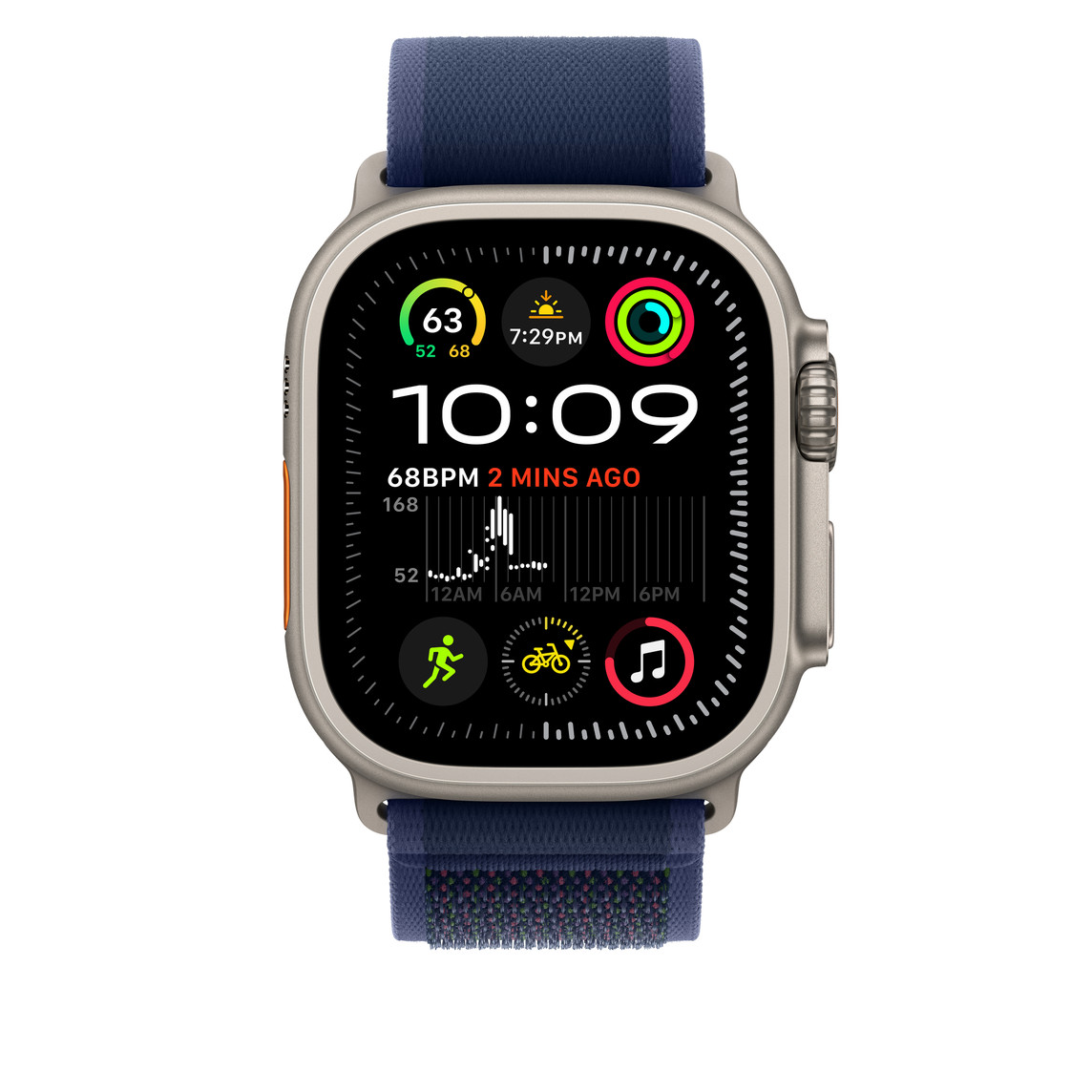 Apple Watch 49mm Loop: Blue Trail Loop - M/L - Natural Titanium Finish-2