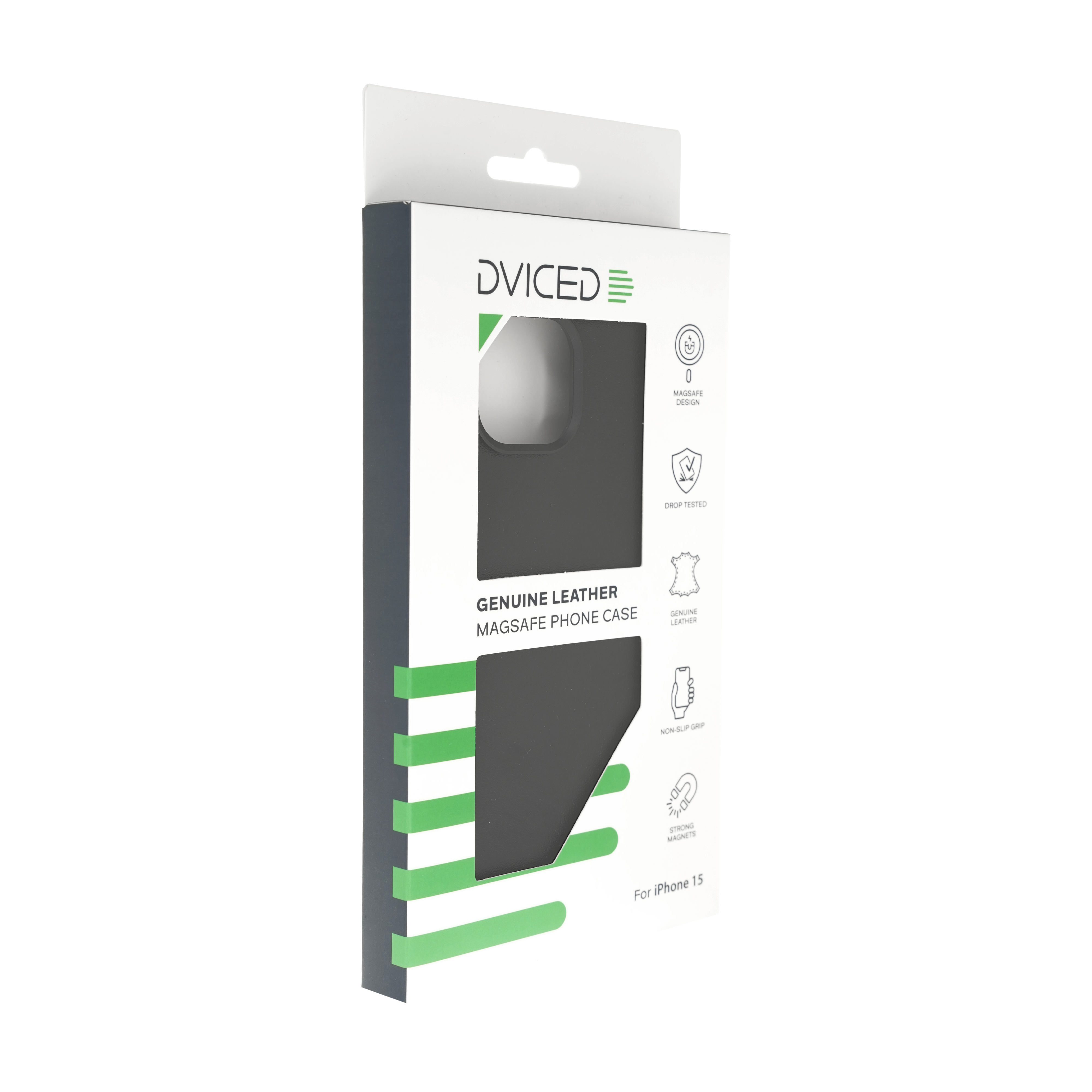 Futrola DVICED za iPhone 15 (kožna, s magsafe, crna)-2
