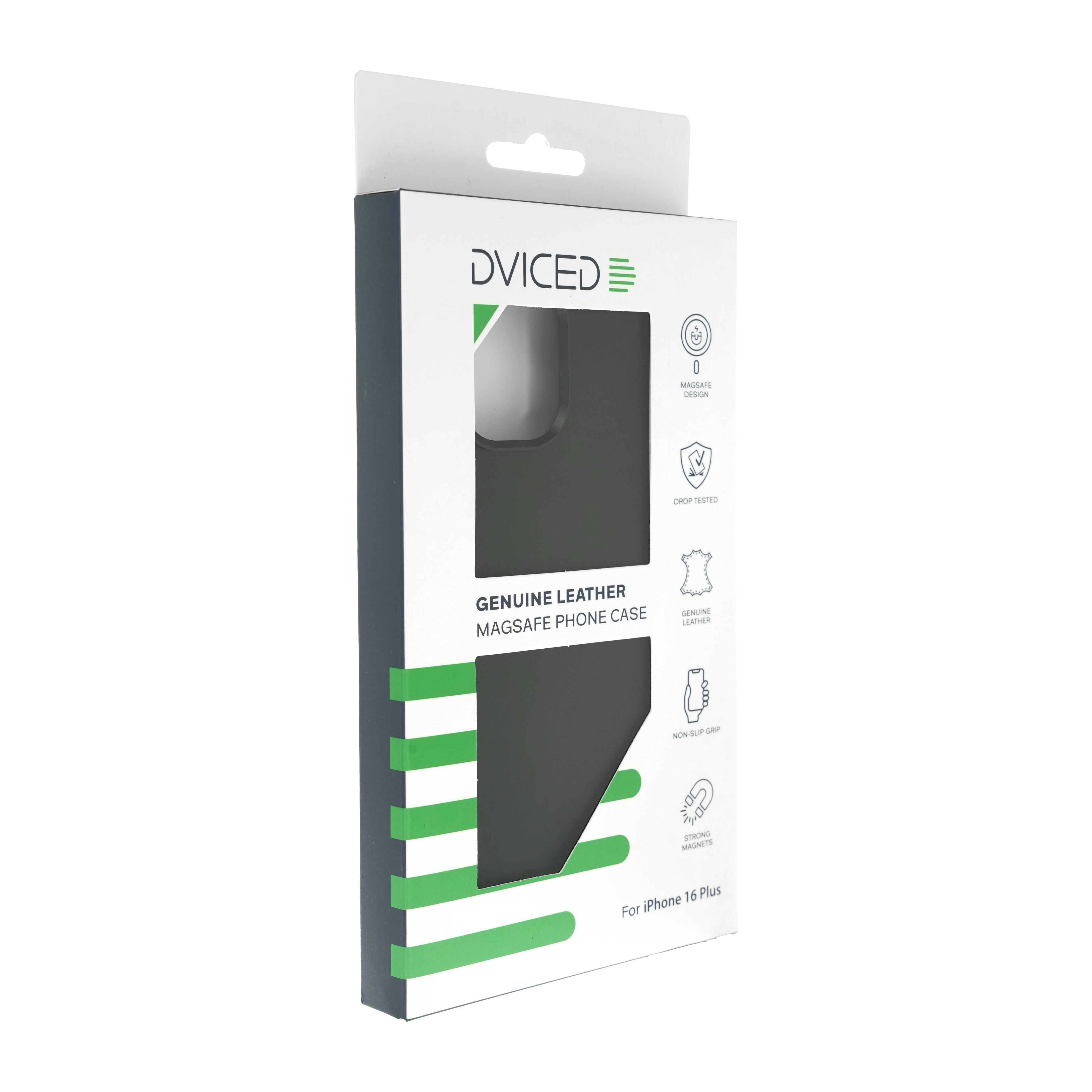 Futrola DVICED za iPhone 16 Plus (s magsafe, kožna, crna)-1