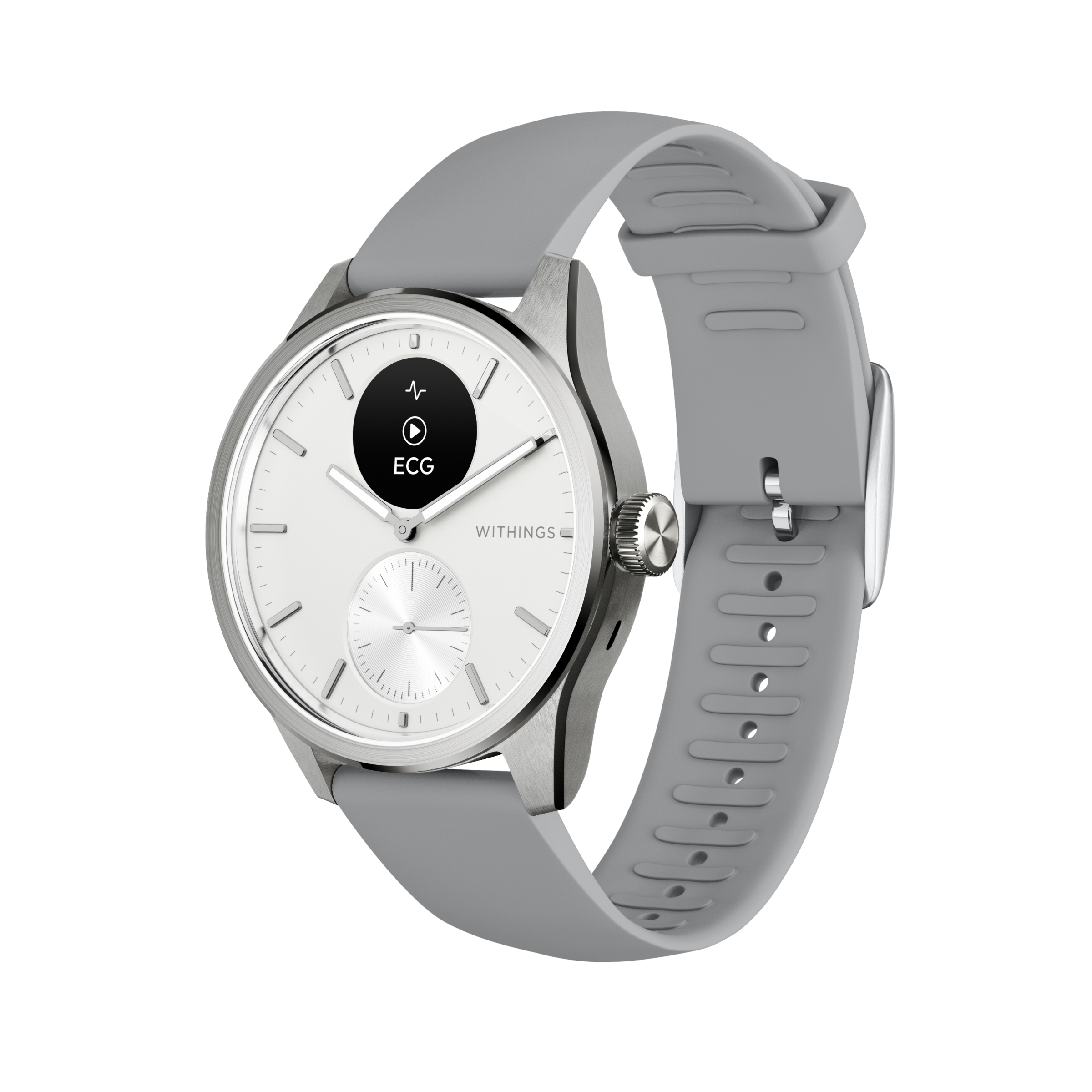 Pametni sat WITHINGS Scanwatch 2 / 42mm (Activity, Sleep Tracker, ECG, Temperature, SPO2 / Stainless steel, fkm wristband, sapphire glass) bijeli-0