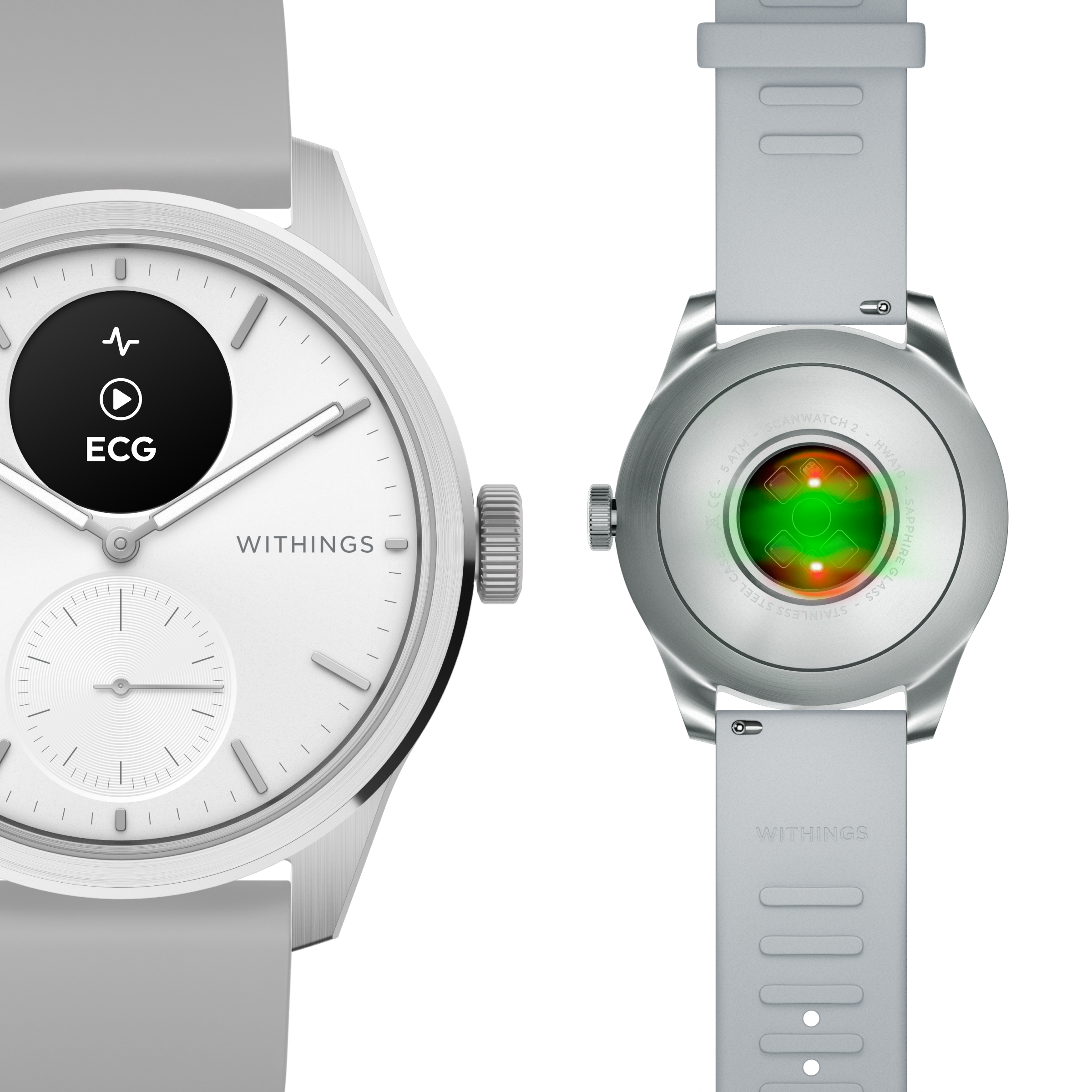 Pametni sat WITHINGS Scanwatch 2 / 42mm (Activity, Sleep Tracker, ECG, Temperature, SPO2 / Stainless steel, fkm wristband, sapphire glass) bijeli-7