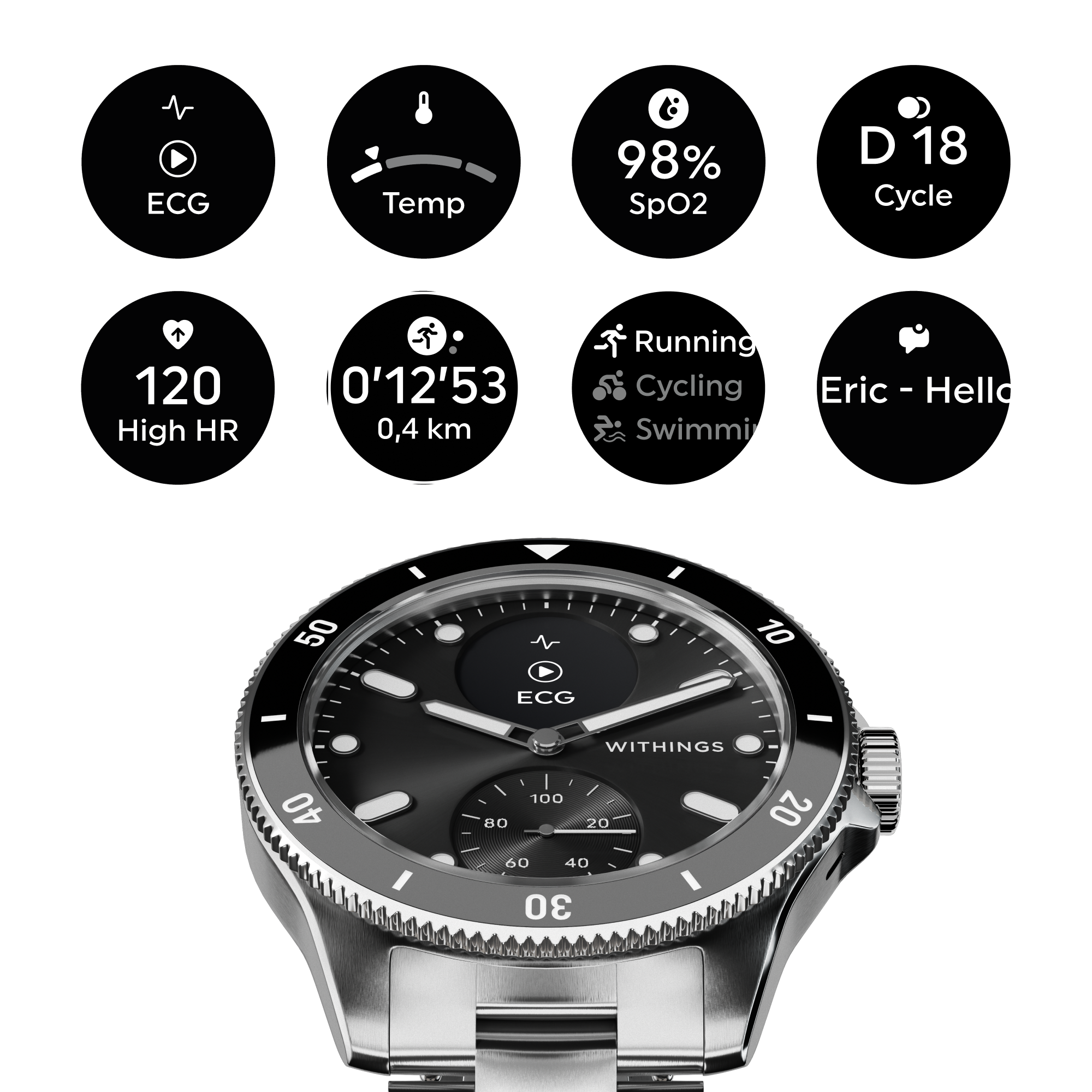 Pametni sat WITHINGS Scanwatch Nova 42mm crni-8