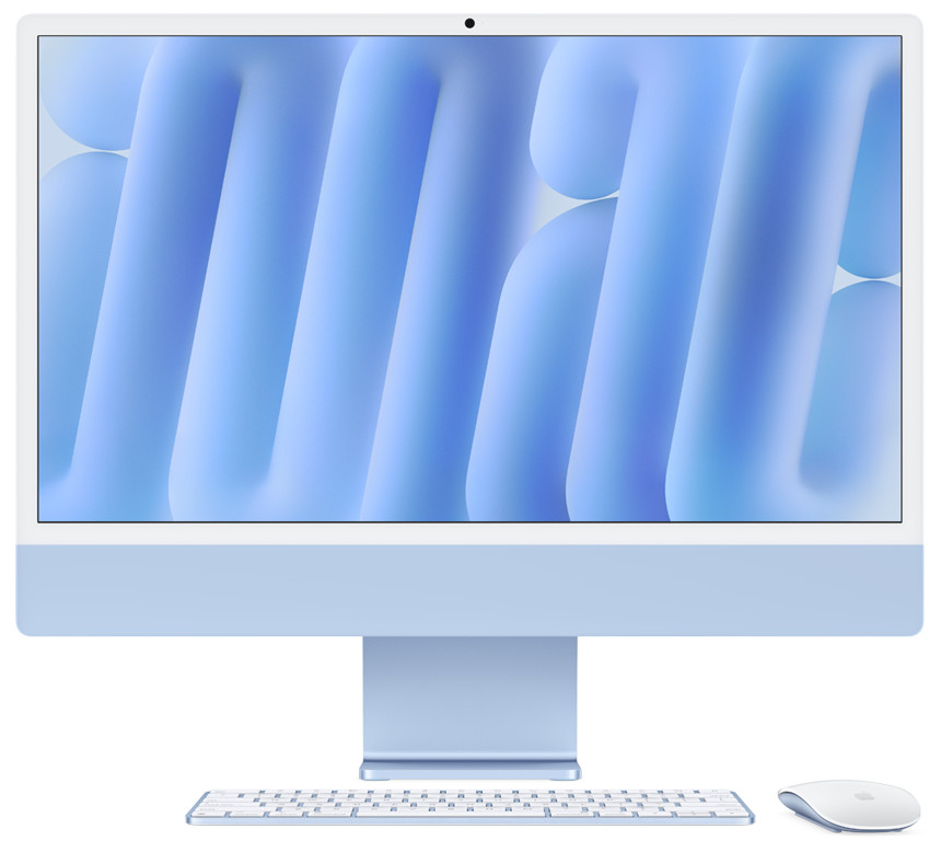 Računalo APPLE iMAC AiO 24" Retina 4.5K M4 10C CPU 10C GPU 16GB RAM 256GB SSD ZEE plavo - MWV13ZE/A