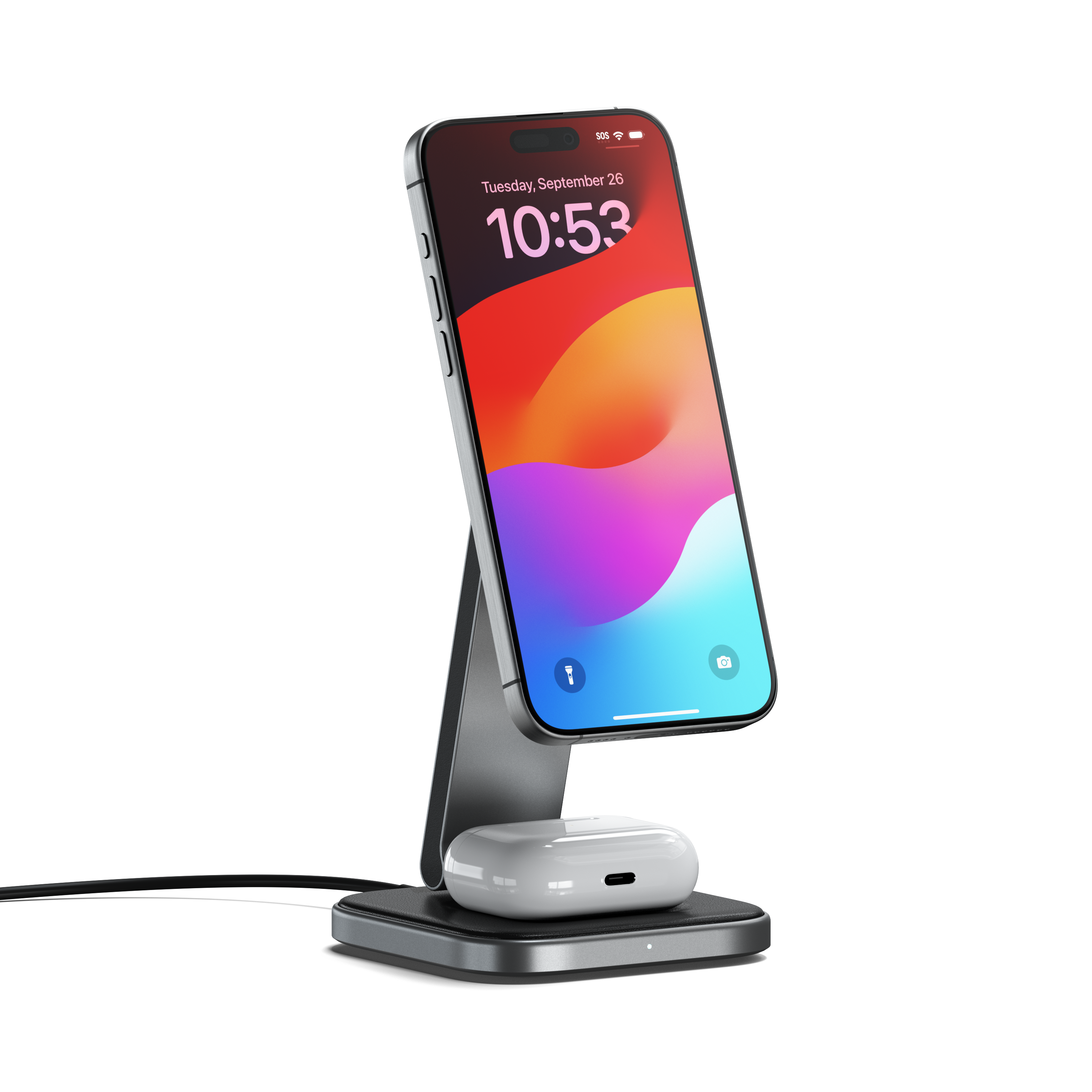 Bežični punjač SATECHI 2-in-1 Foldable Qi2 - Space Gray-0