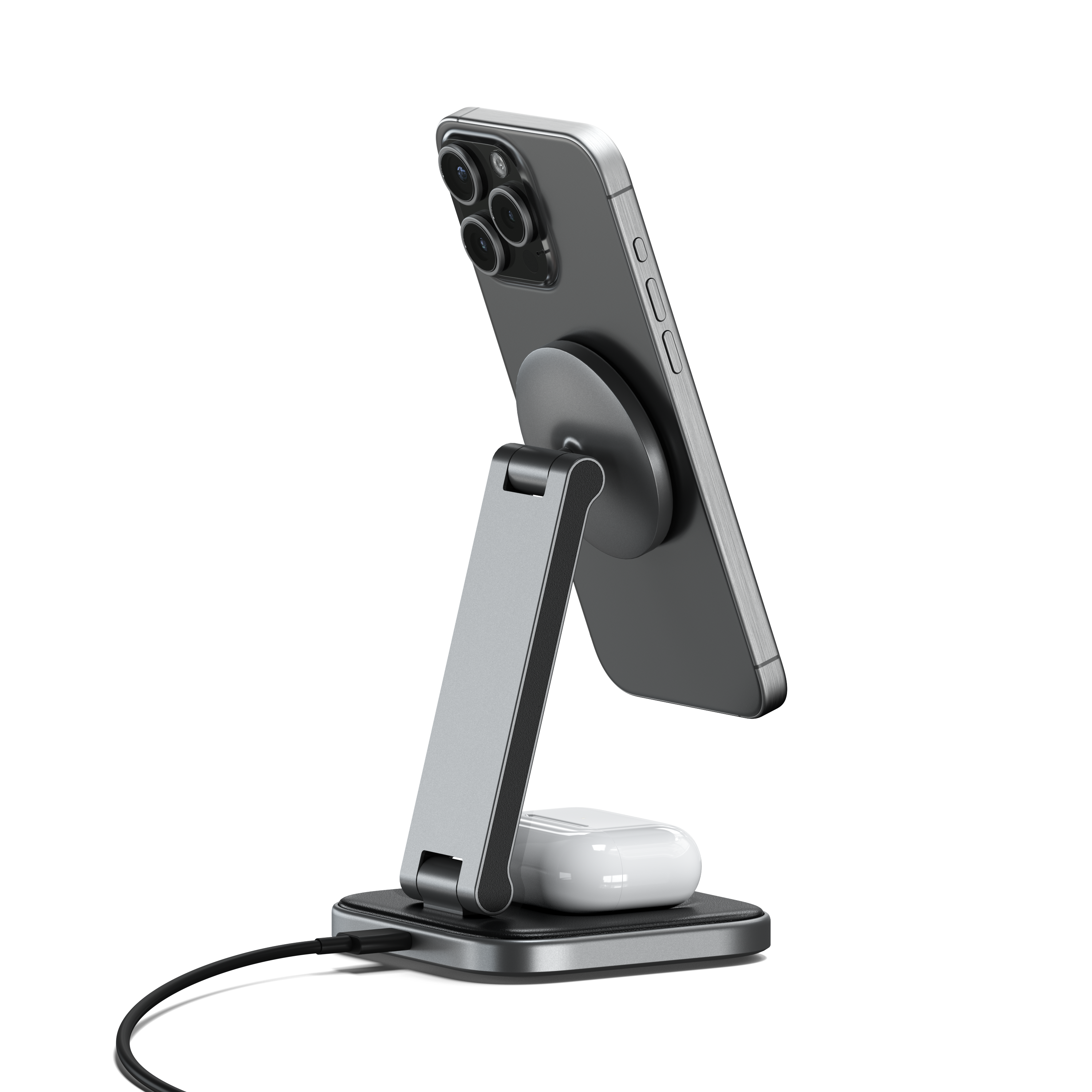 Bežični punjač SATECHI 2-in-1 Foldable Qi2 - Space Gray-2