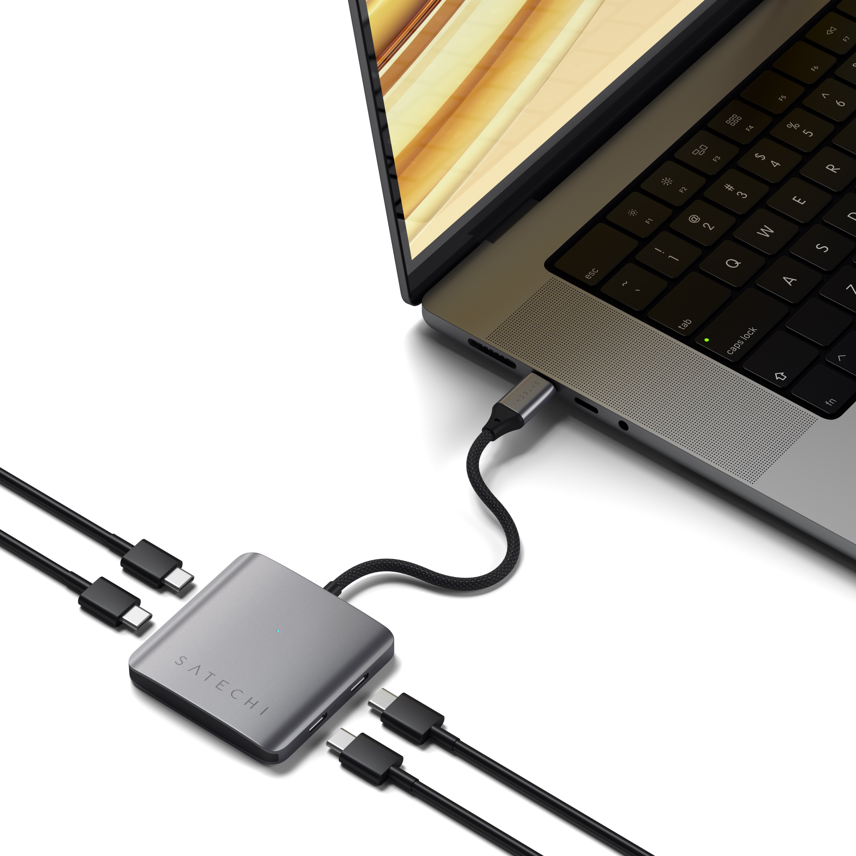 USB-C Hub SATECHI 4-Port s PD - Space Gray-2