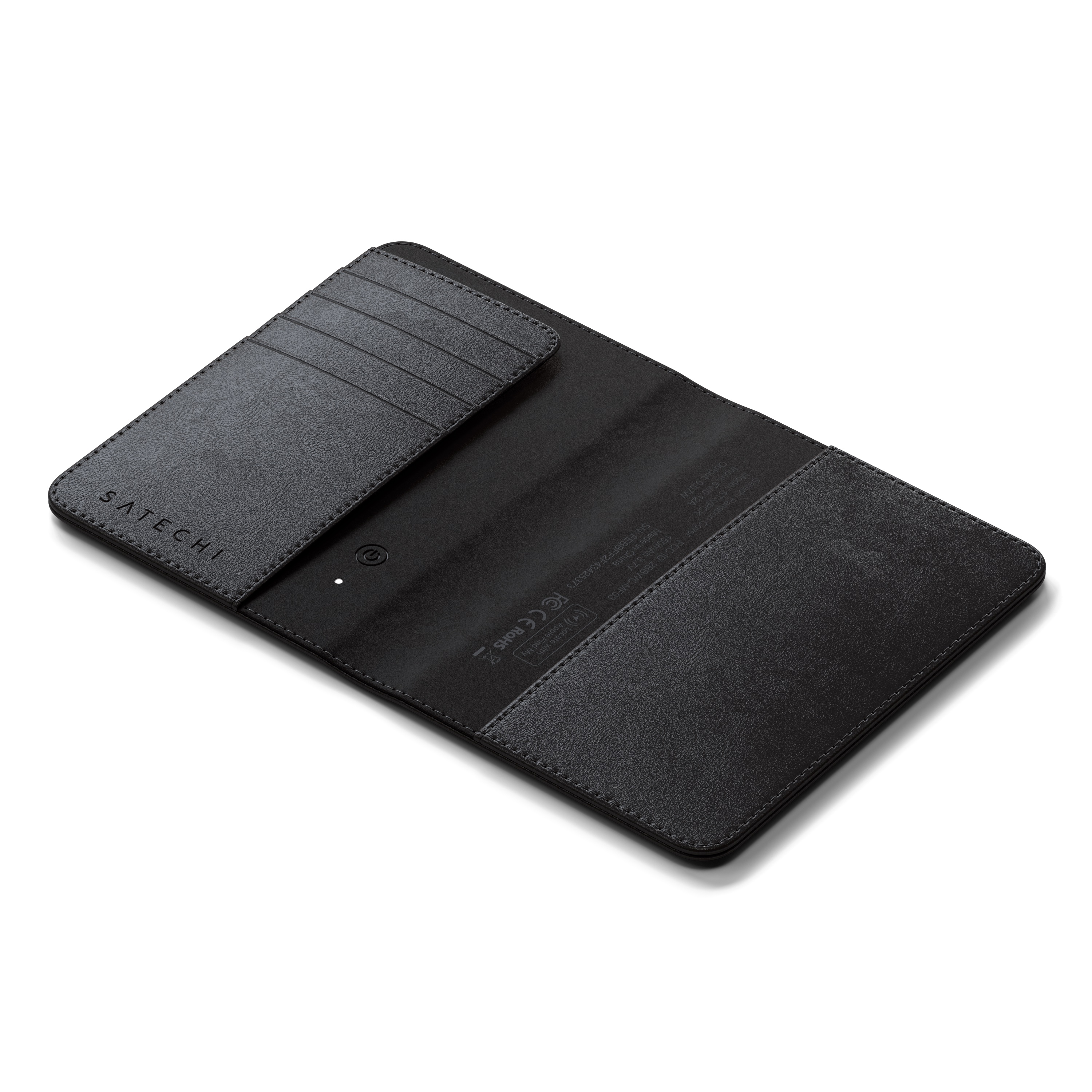Putna torbica SATECHI Vegan-Leather Passport Cover s Find My - Crna