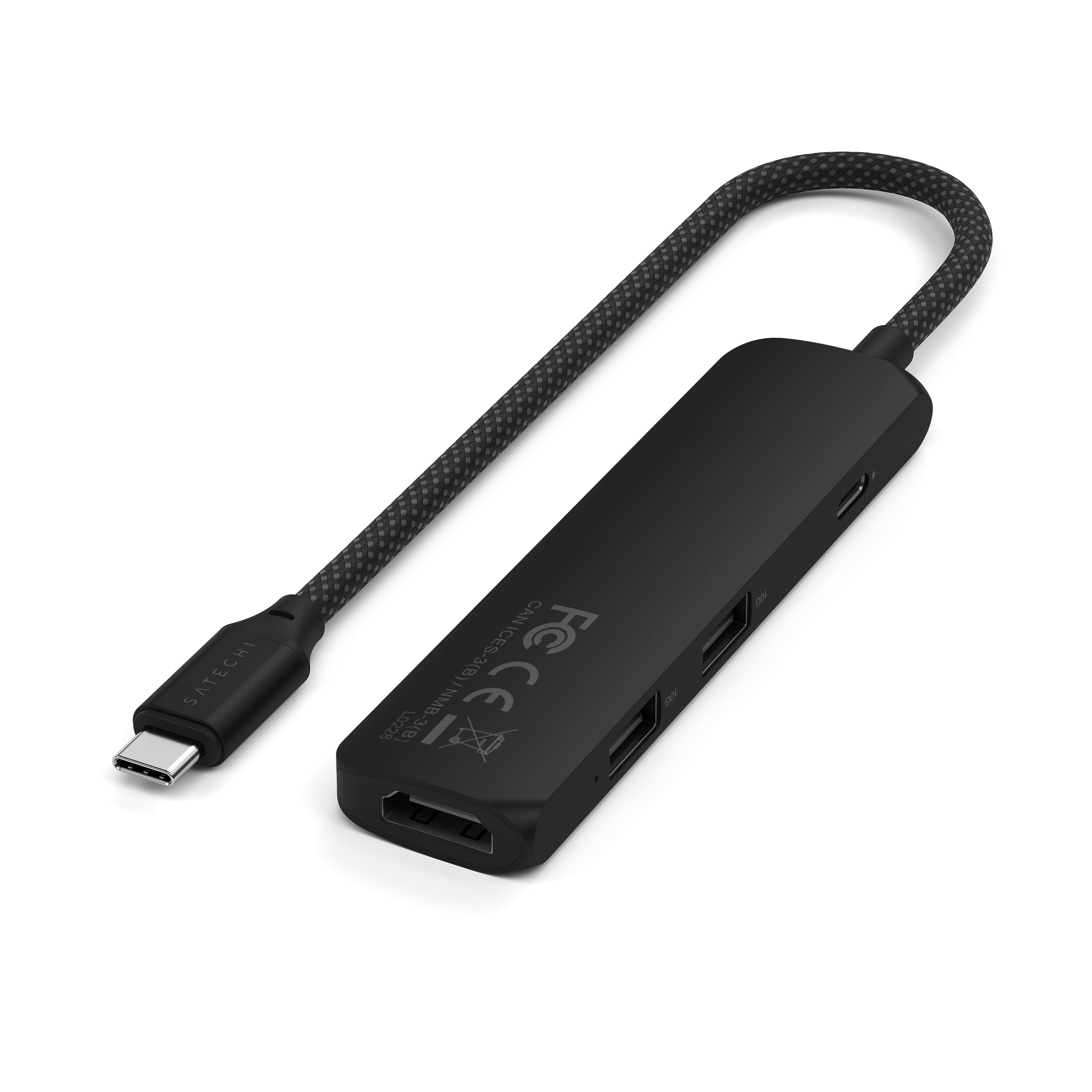 USB-C Multiport Adapter SATECHI 4-in-1 Slim 4K - Crni-5