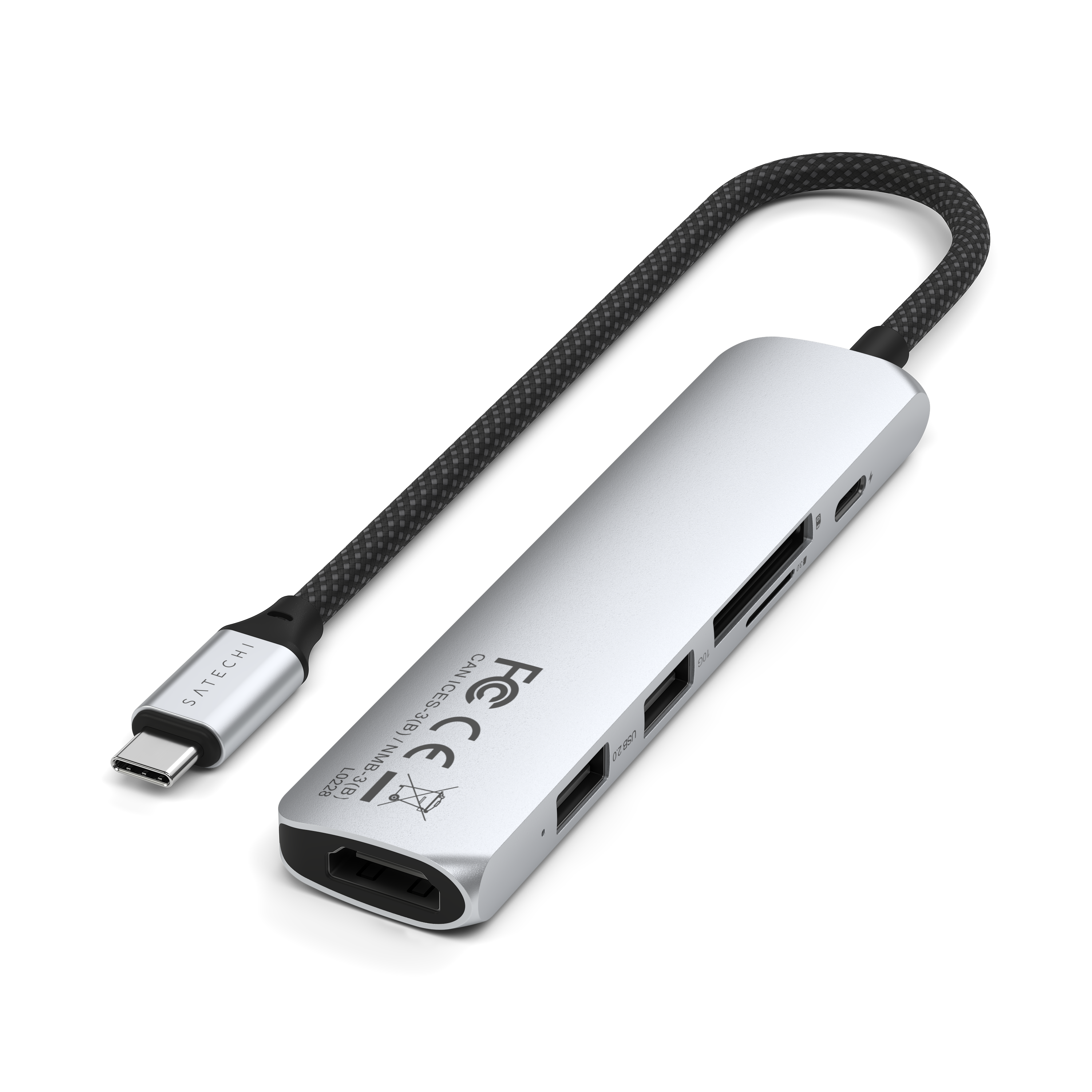 USB-C Multiport Adapter SATECHI 6-in-1 - Srebrni-5