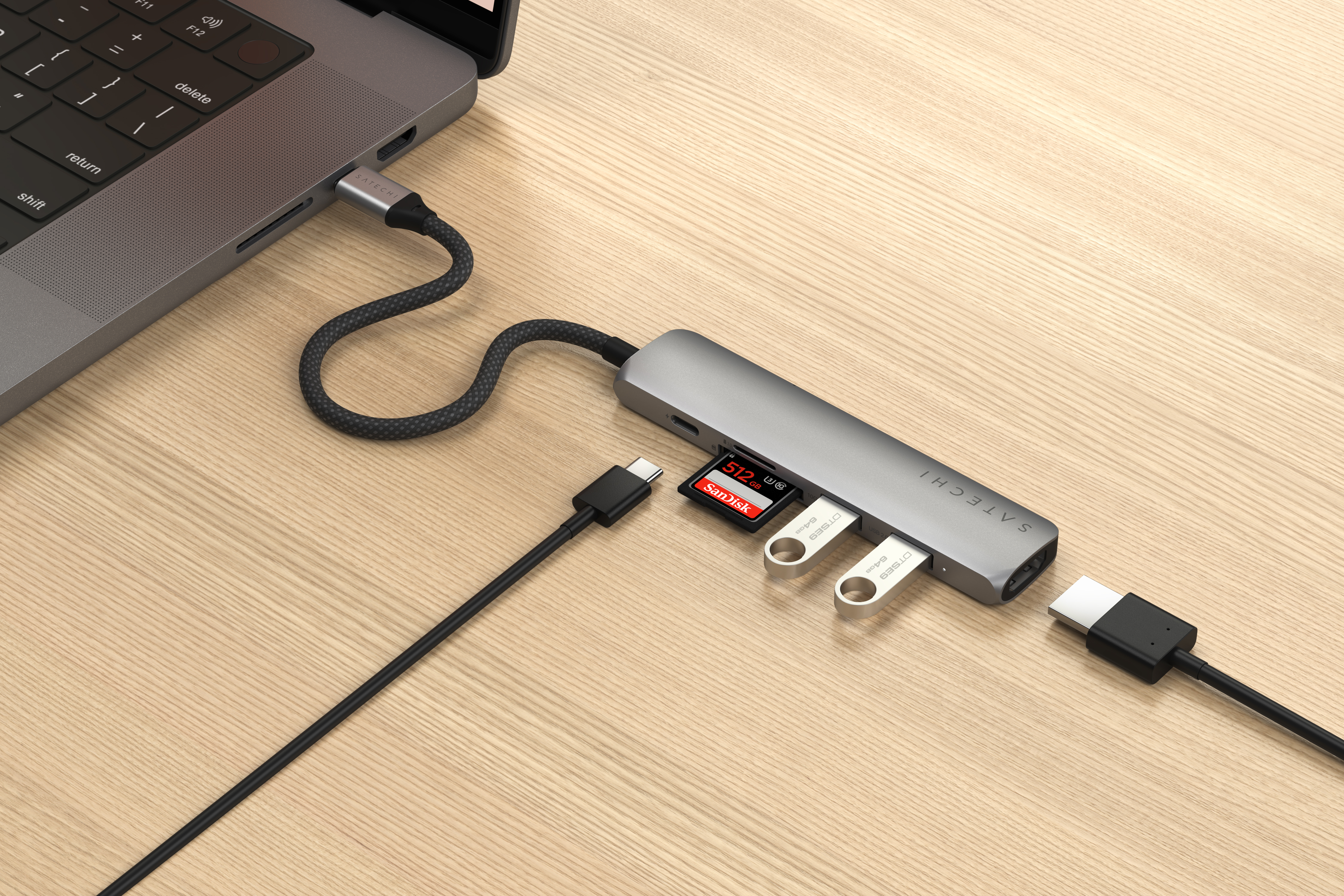 USB-C Multiport Adapter SATECHI 6-in-1 - Space Grey-3