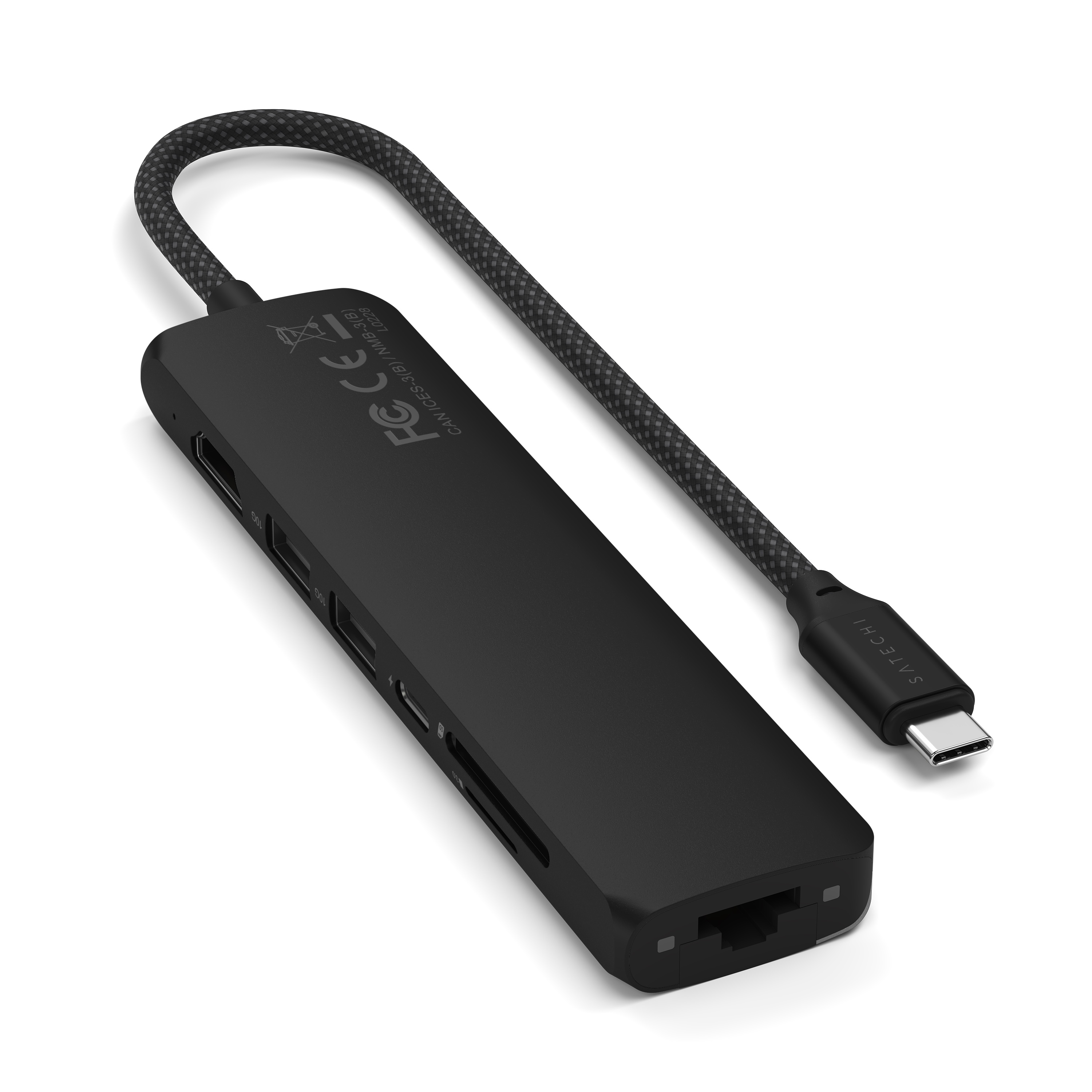 Adapter SATECHI 7-in-1 USB-C Slim Multiport s Ethernetom - Crni-3