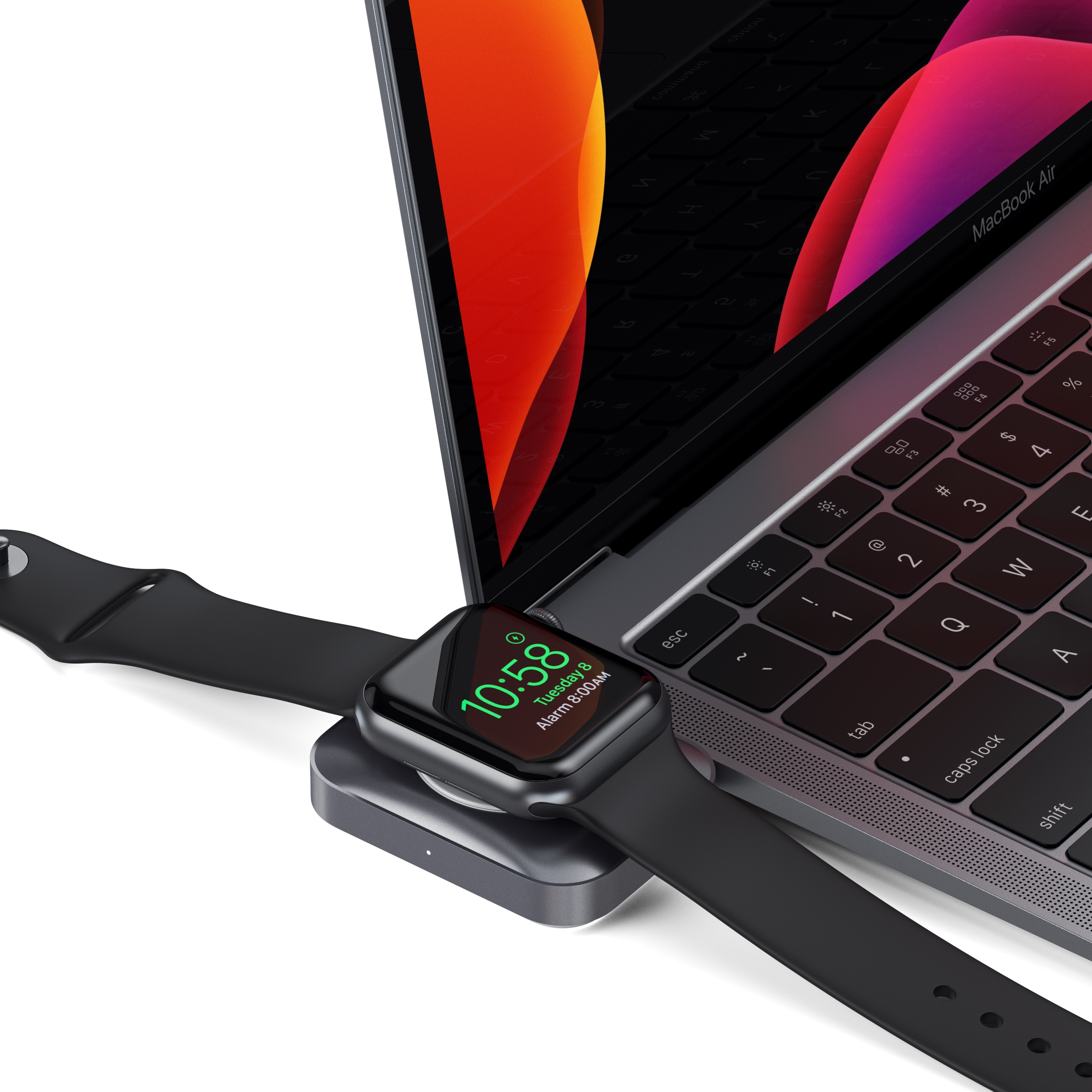 Bežična punjačka stanica SATECHI USB-C 2 u 1 za Apple Watch i AirPods - Srebrna-6