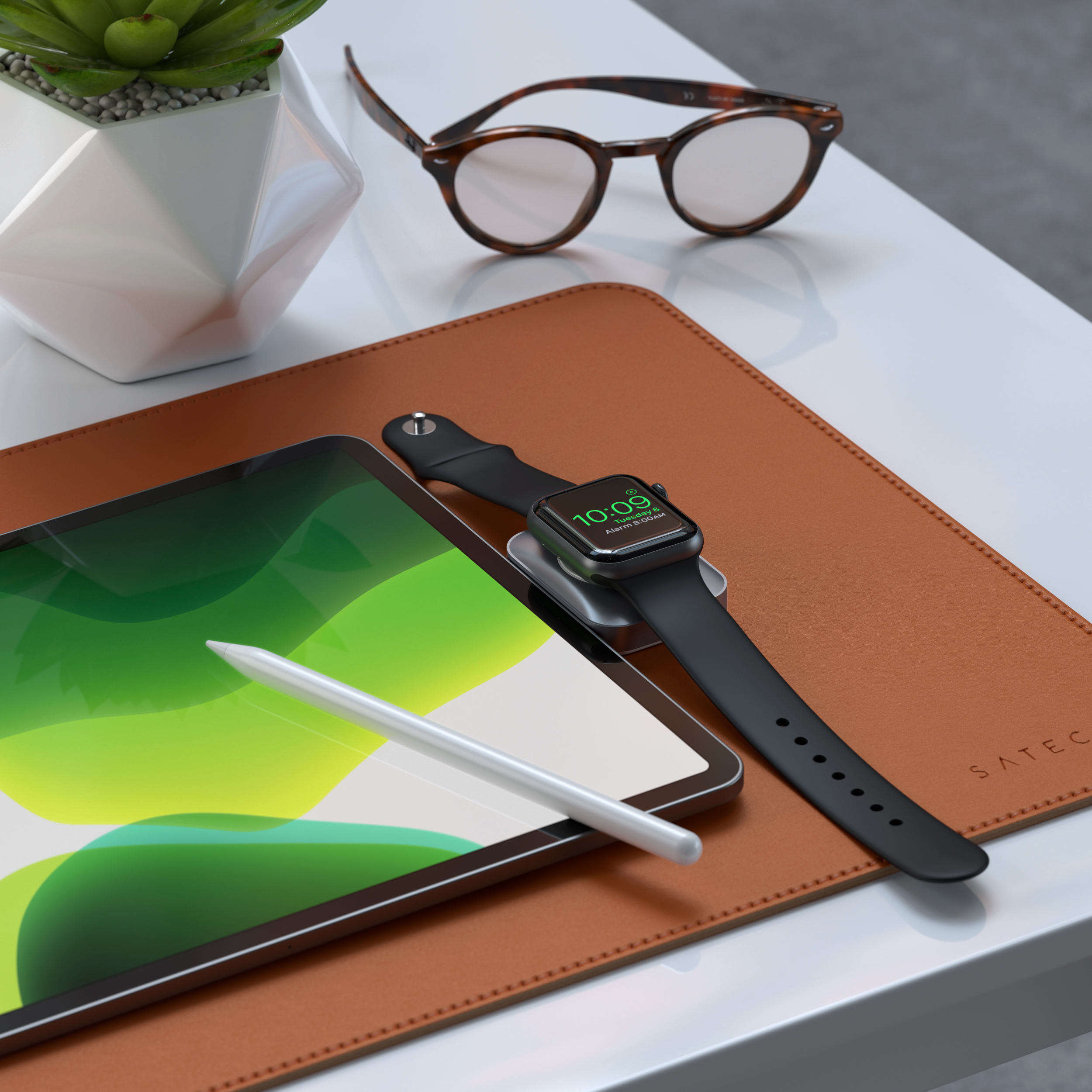 Bežična punjačka stanica SATECHI USB-C 2 u 1 za Apple Watch i AirPods - Srebrna-2