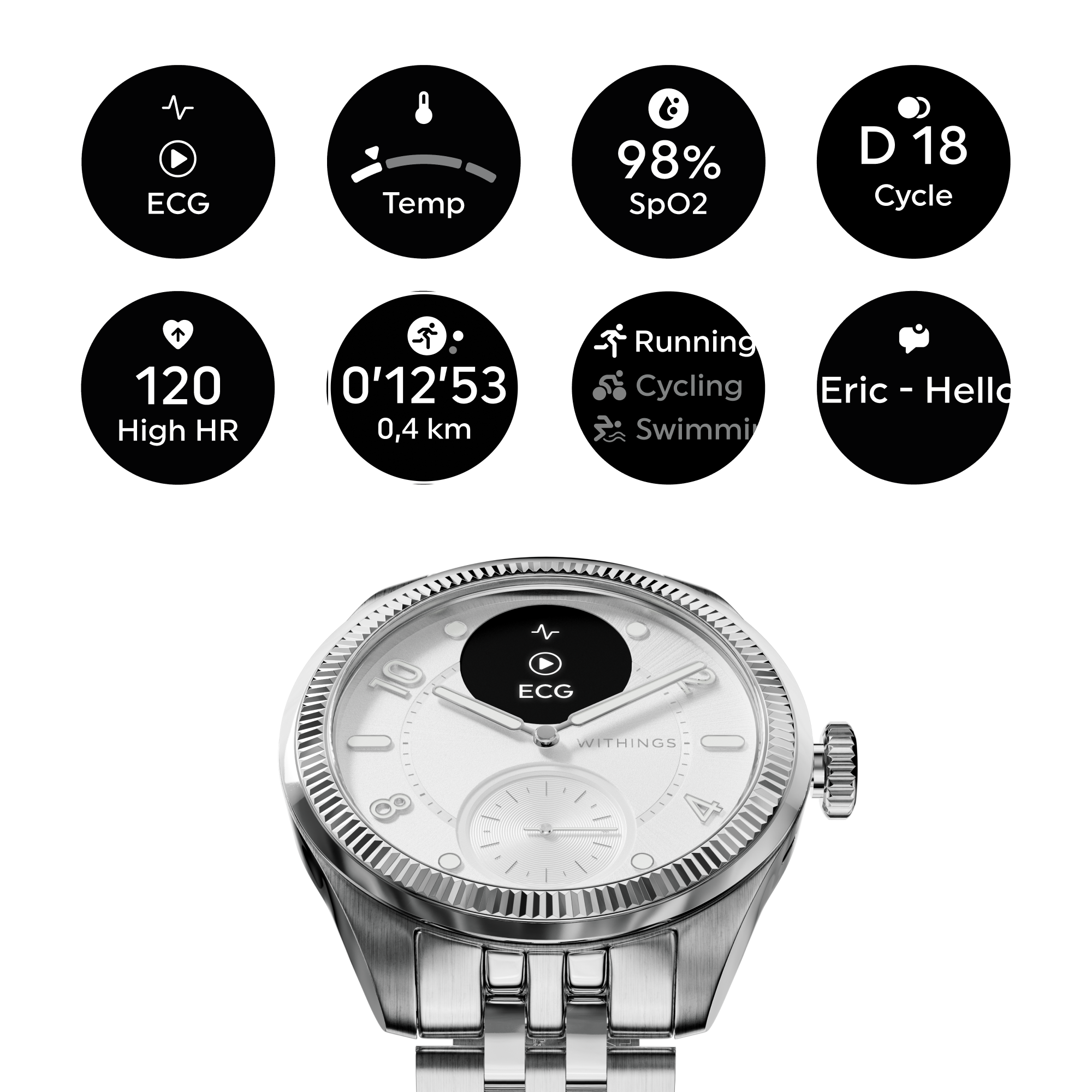 Pametni sat WITHINGS ScanWatch Nova Brilliant 39mm Titanium Silver-11