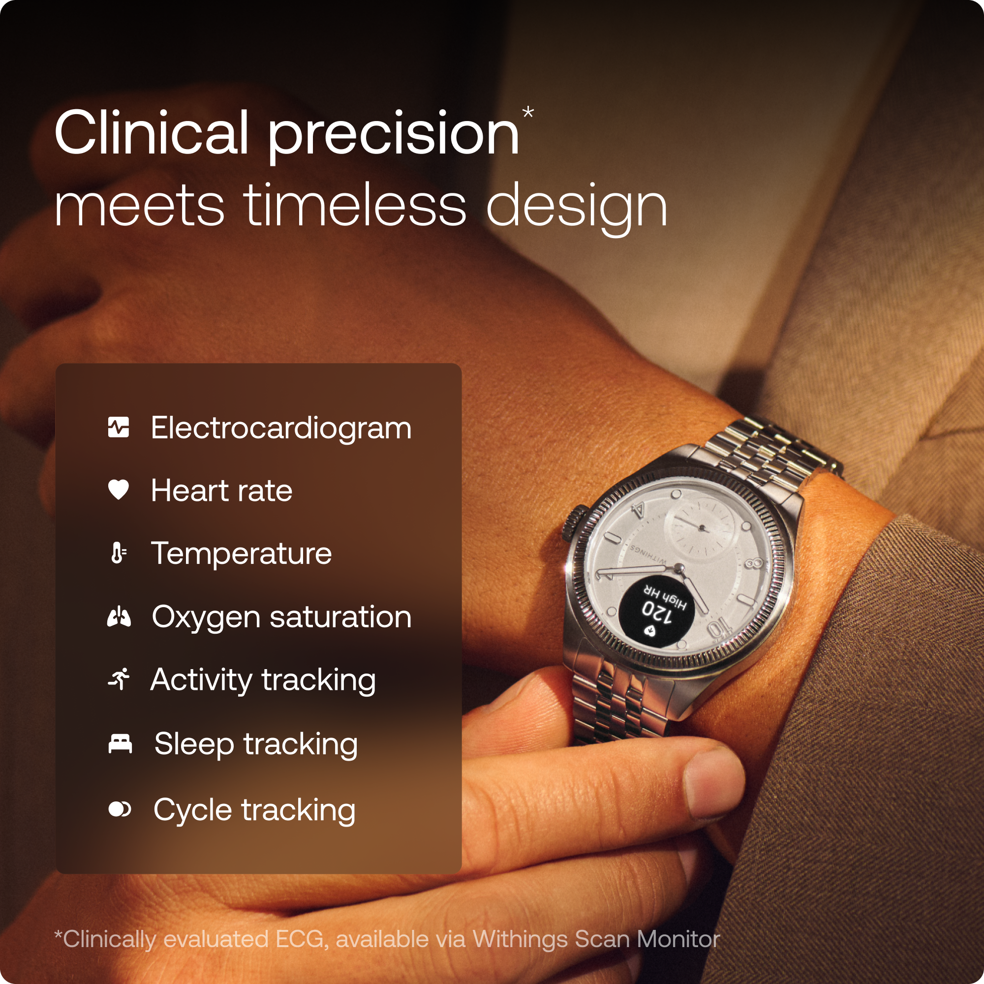 Pametni sat WITHINGS ScanWatch Nova Brilliant 39mm Titanium Silver-1