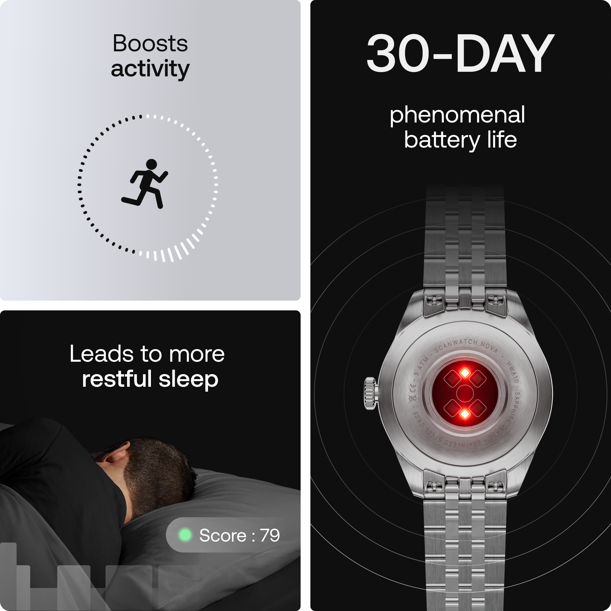 Pametni sat WITHINGS ScanWatch Nova Brilliant 39mm Titanium Silver-4