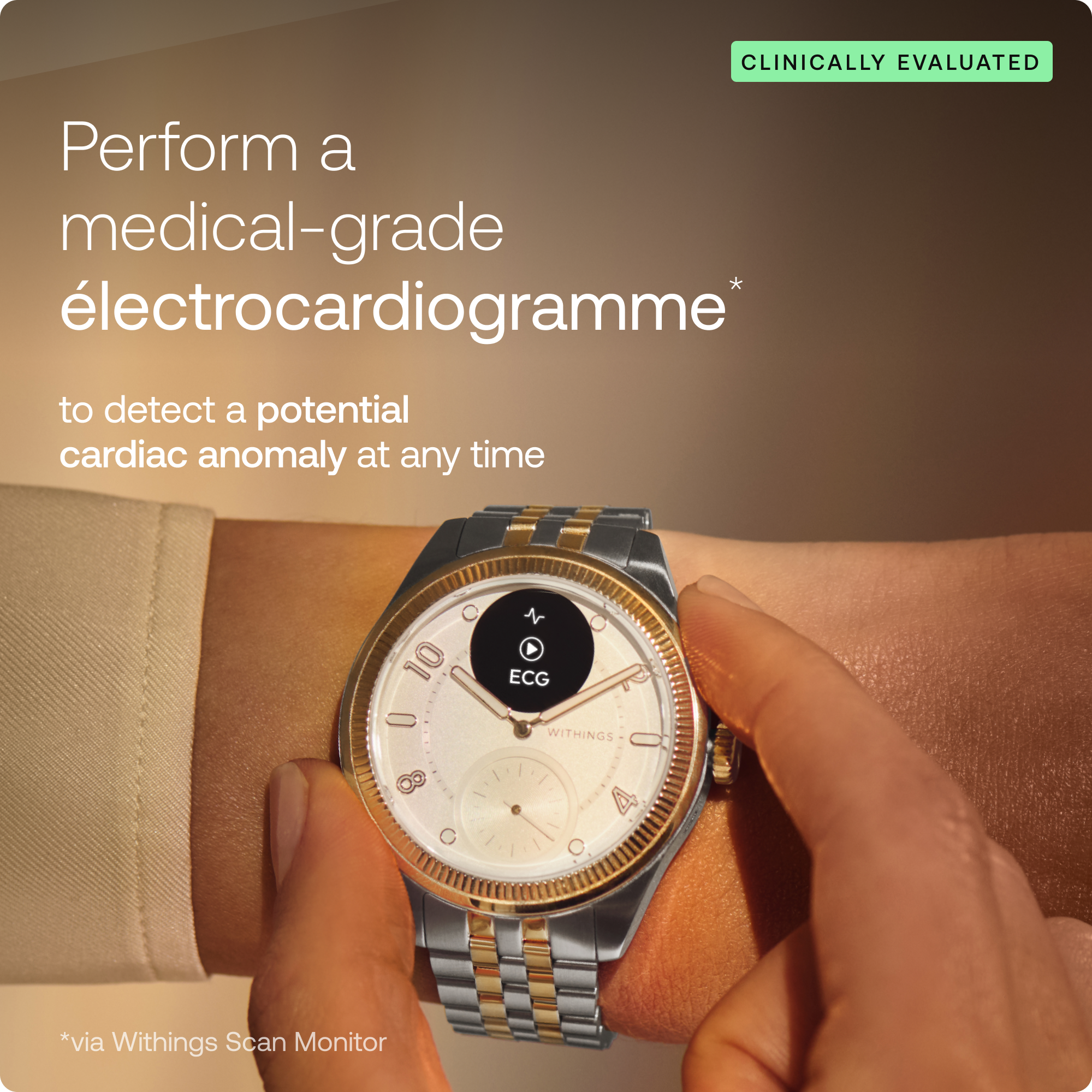 Pametni sat WITHINGS ScanWatch Nova Brilliant 39mm zlatni-3