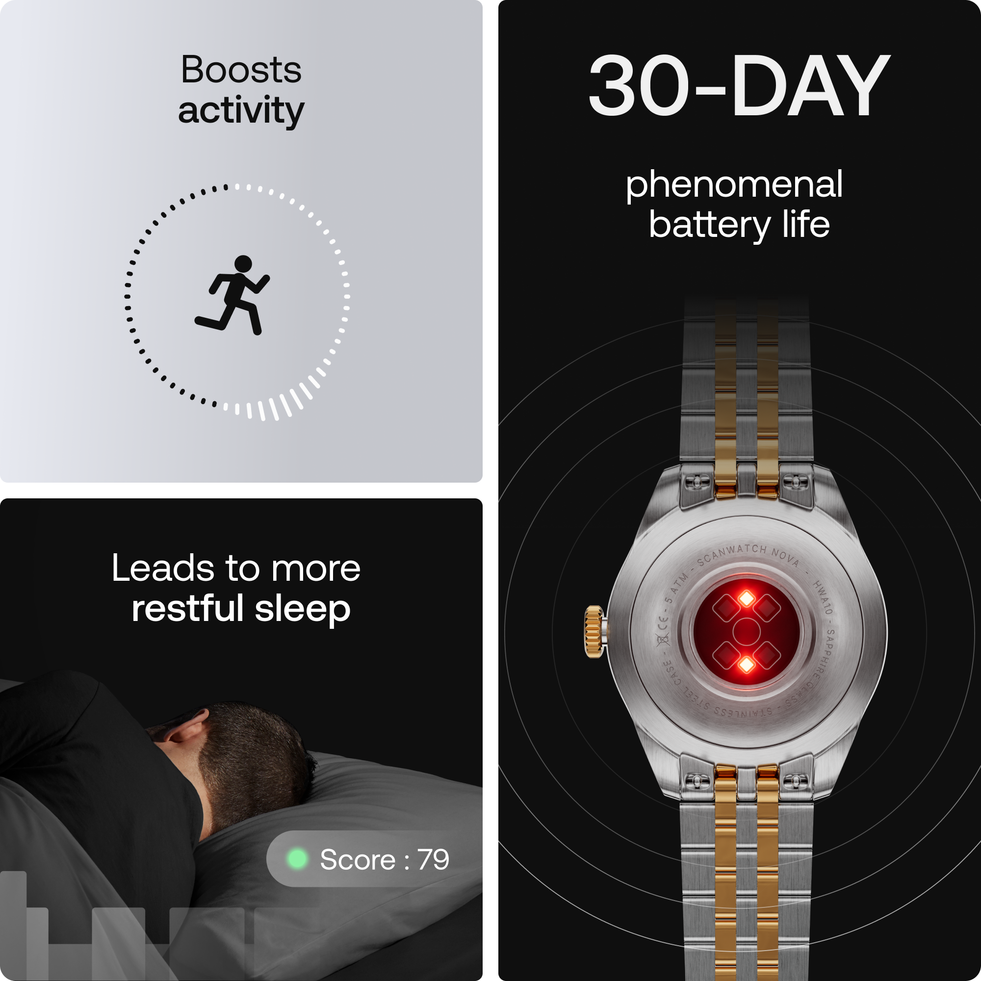 Pametni sat WITHINGS ScanWatch Nova Brilliant 39mm zlatni-9