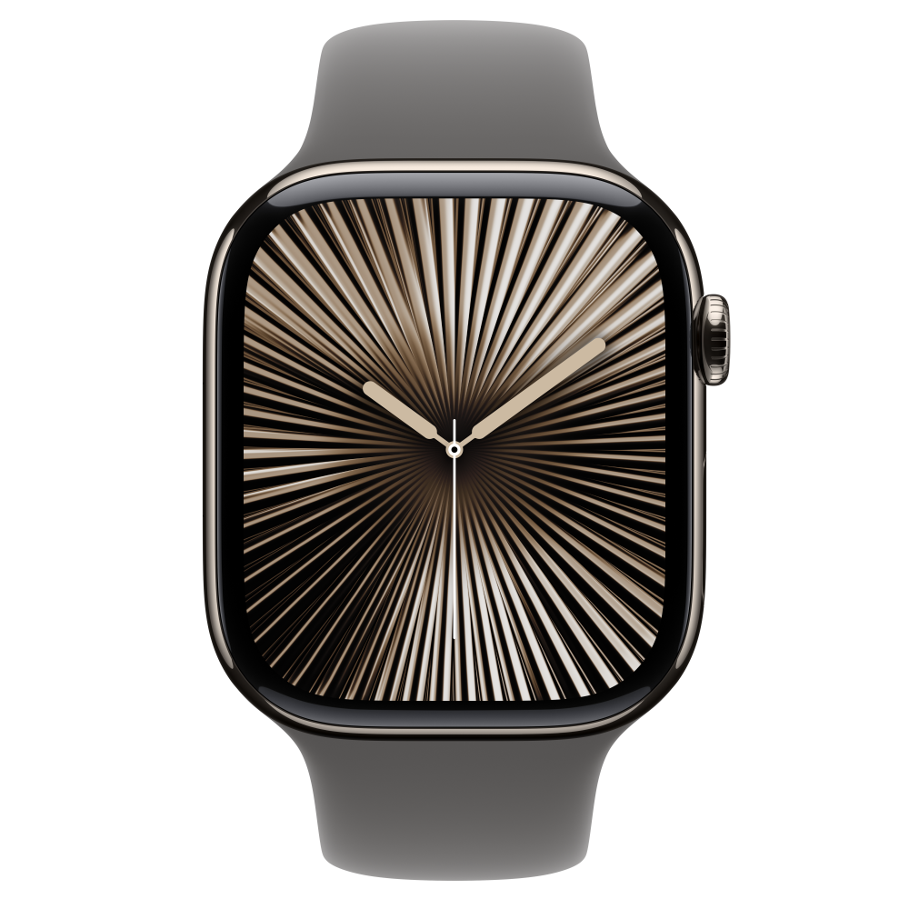 Pametni sat APPLE Watch S10 Cellular 46mm Natural Titanium Case / Stone Grey Sport Band, M/L - MWYA3QH/A-1
