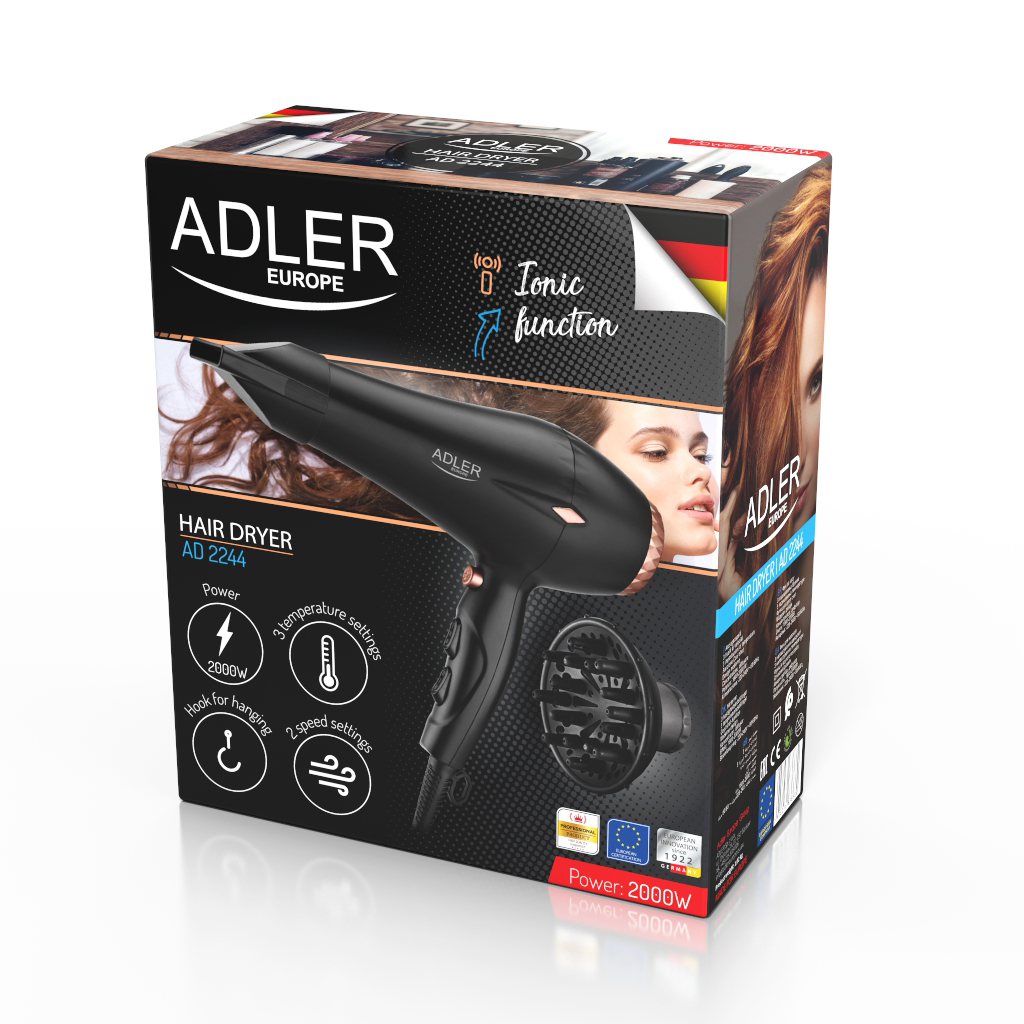 Sušilo za kosu ADLER AD 2244 (2000 W, crno)-5