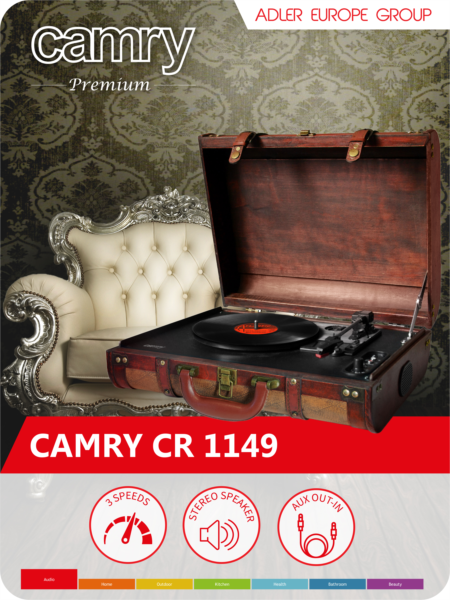 Prijenosni gramofon u koferu Camry (vintage stil)-19