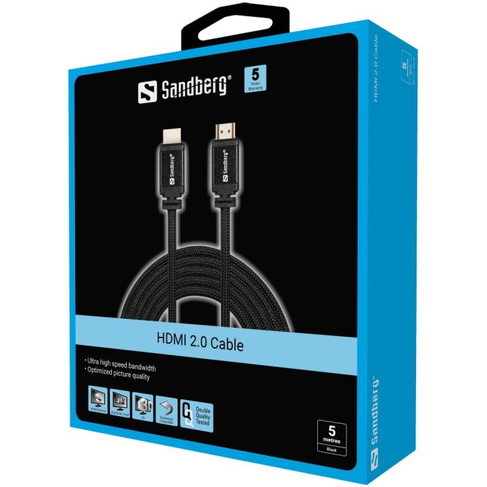 HDMI 2.0 4k kabel SANDBERG, 5m (za Blu-Ray uređaje, igraće konzole, TV s HDMI priključkom)-2