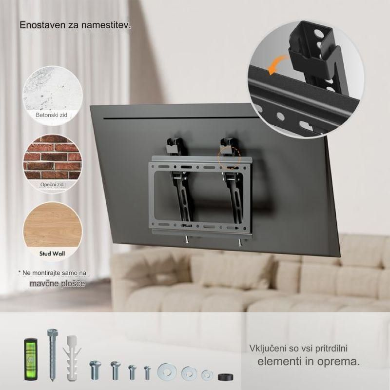 Nagibni Nosač za TV zidni VONHAUS (17-37.5'', do 75kg)-4
