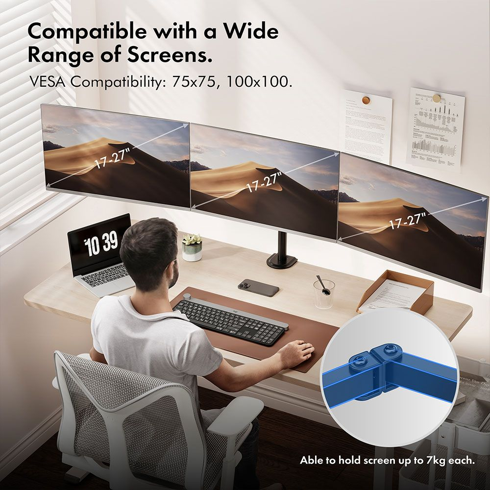 Nosač za tri monitora VONHAUS (do 27'')-8