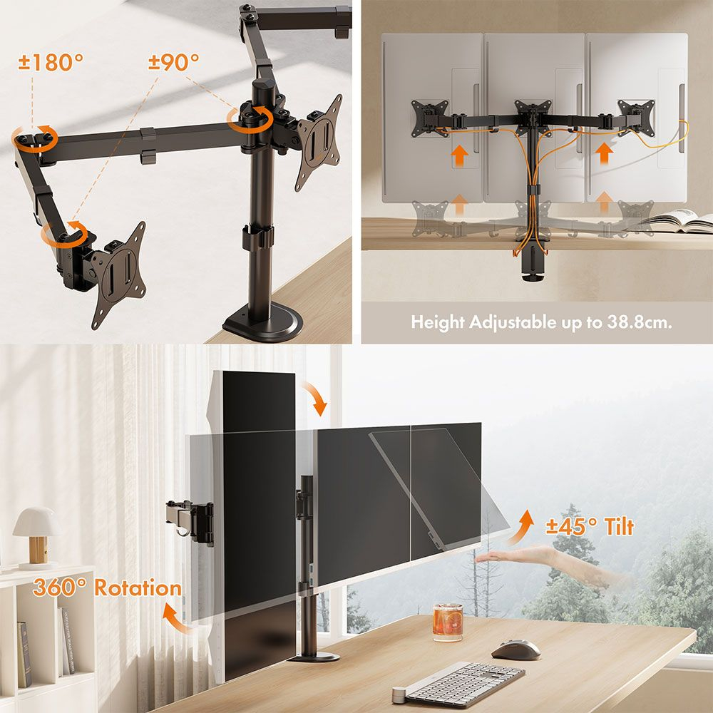 Nosač za tri monitora VONHAUS (do 27'')-9