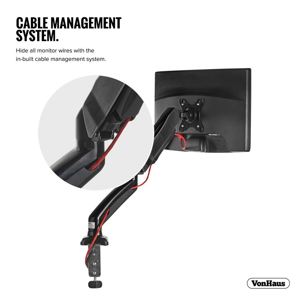 Nosač za monitor VONHAUS (stolni/jednostruki, 17-32", plinska opruga)-4