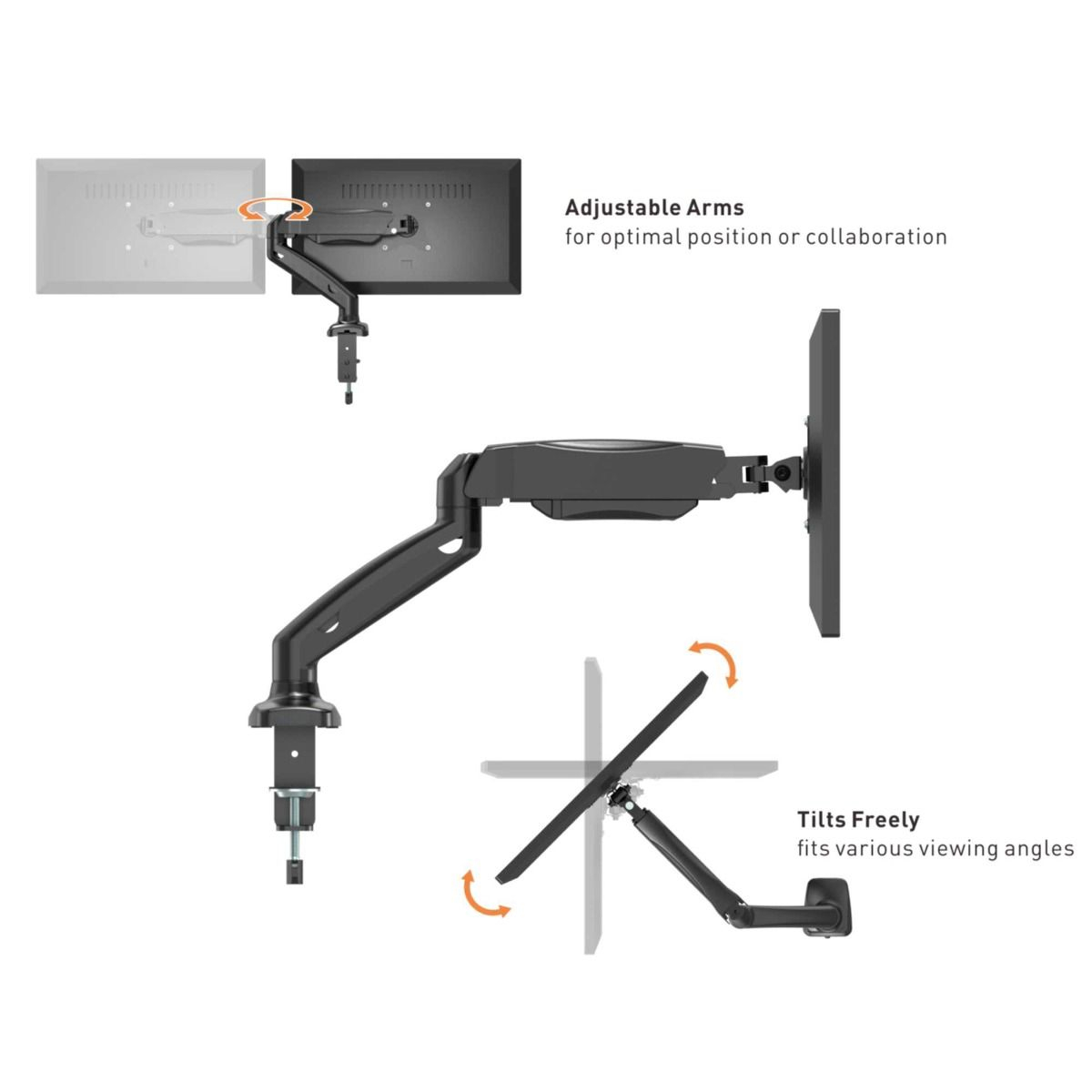Nosač za monitor VONHAUS (stolni/jednostruki, 17-32", plinska opruga)-6