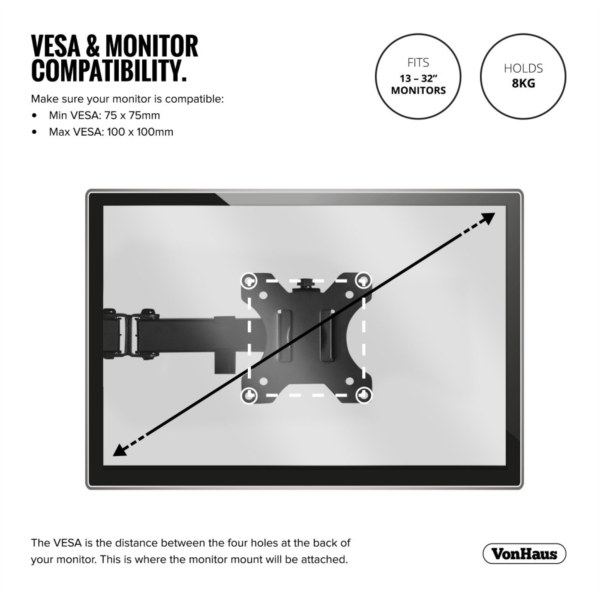 Držač za jedan monitor VONHAUS (13-32")-1