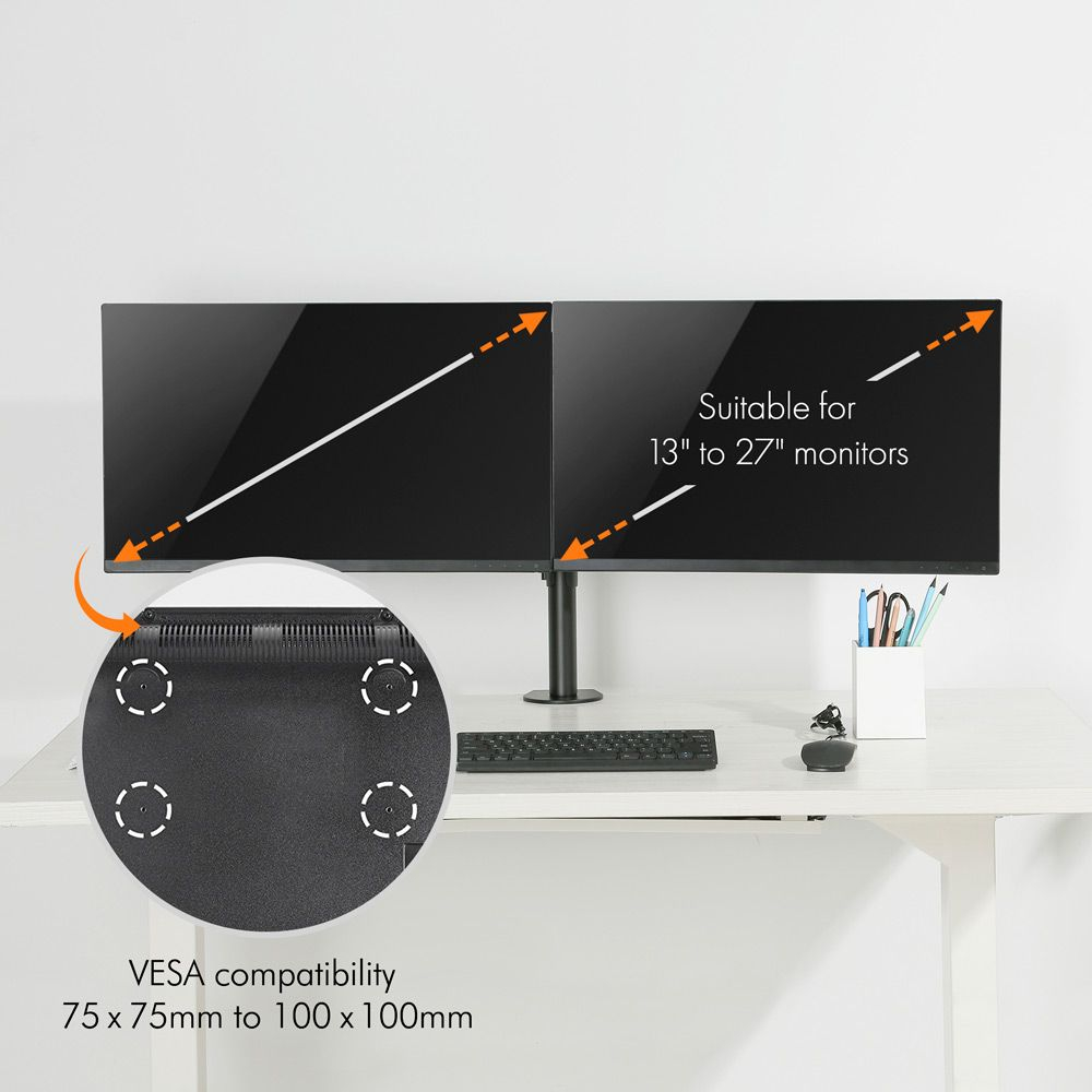 Dvostruki stolni nosač za dva monitora VONHAUS (13 - 32'')-3