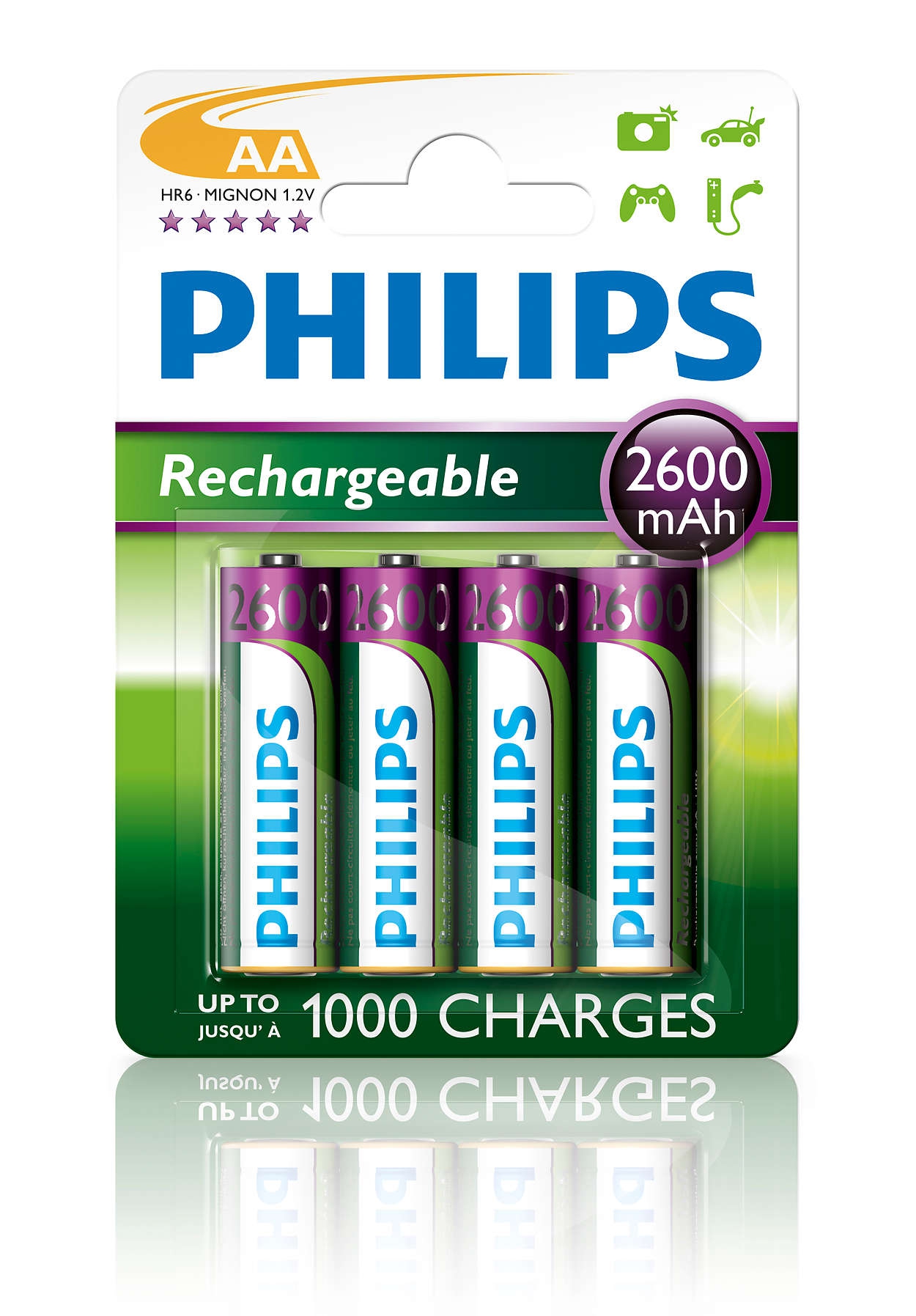 Philips AA punjive baterije 2600mAh 4 kom (HR06)-1