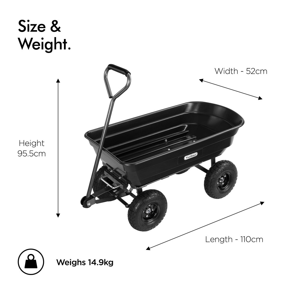 Vrtna kolica VONHAUS (75L, nosivost 250kg)-7