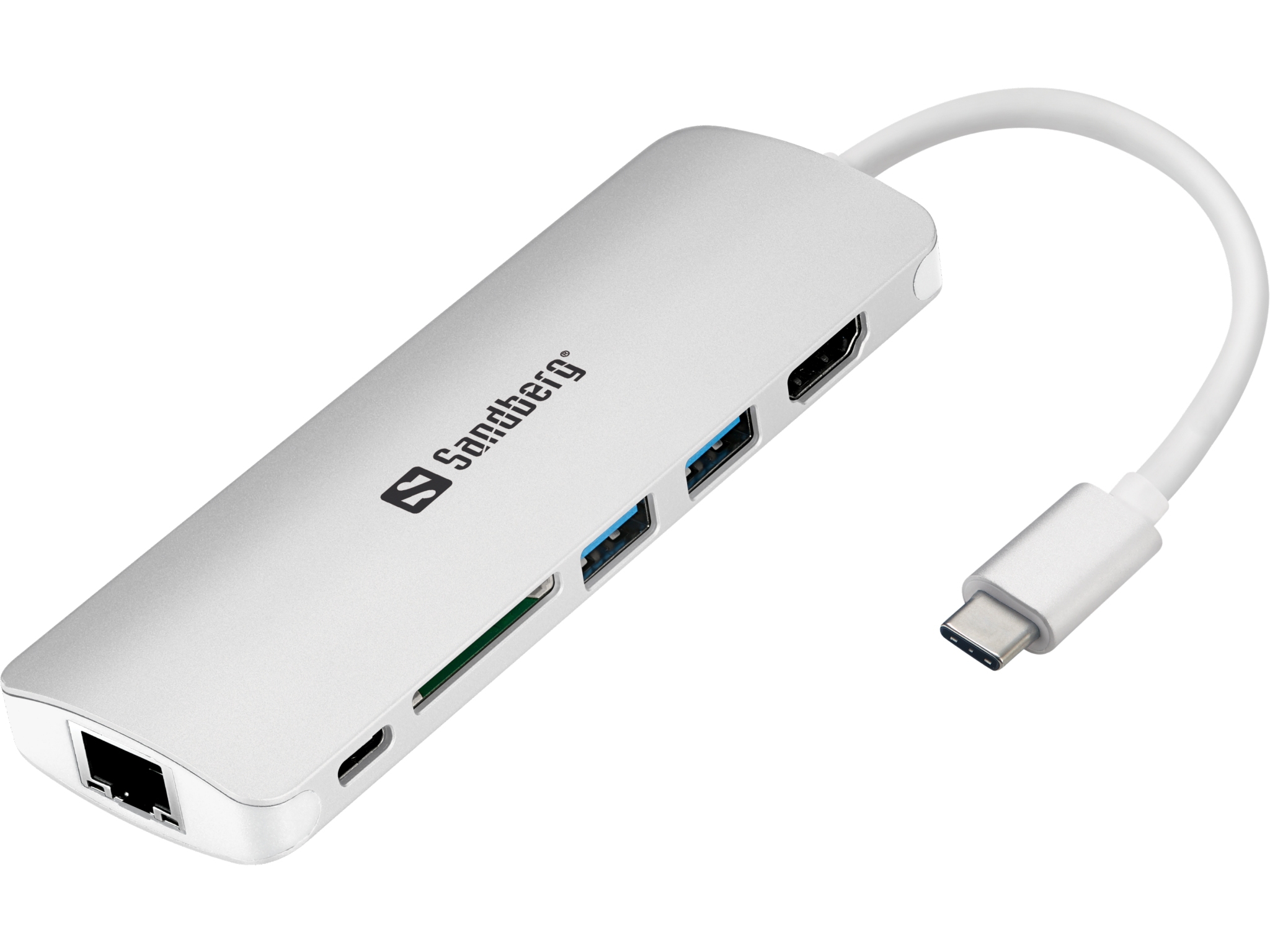 Priključna stanica USB-C Dock HDMI + LAN + SD + USB, 61W Sandberg-0