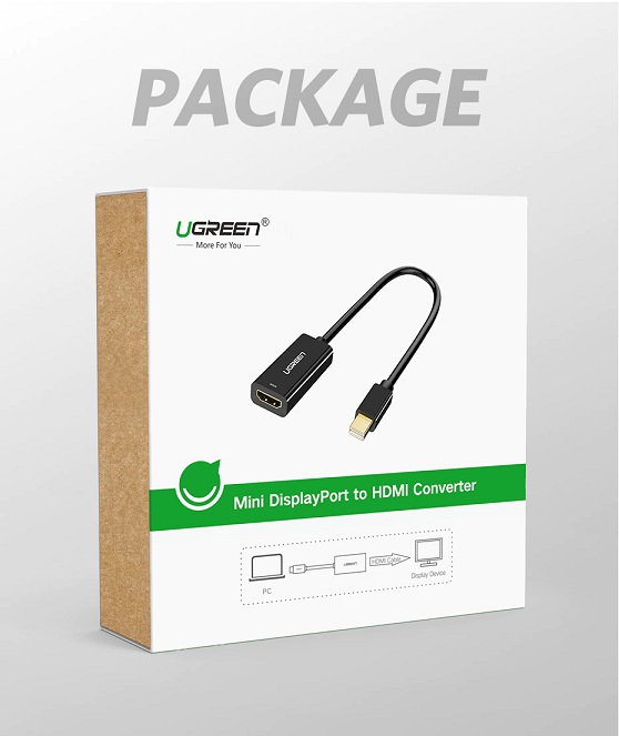 Kabel Mini DP na HDMI UGREEN (F, 4K, adapter) crna-1