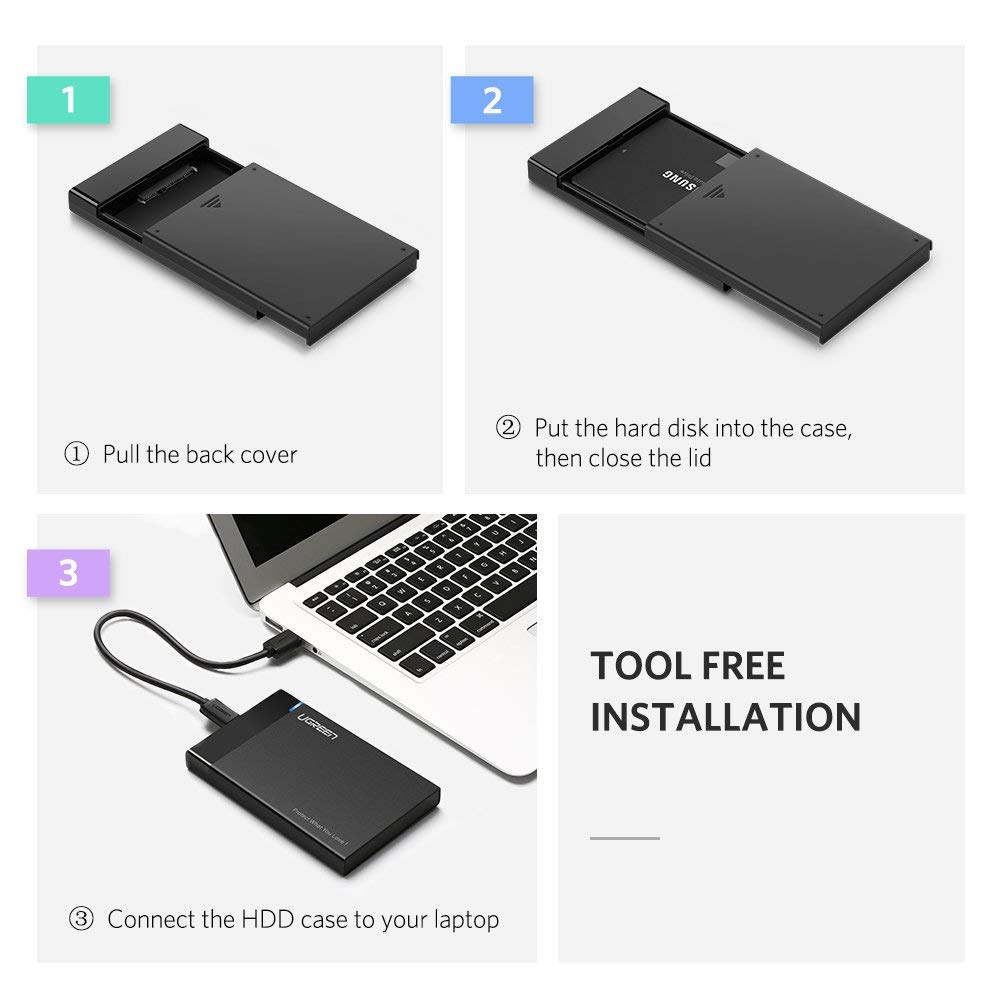 Kućište za HDD UGREEN (s USB-C ulazom, 2.5'') crna-6