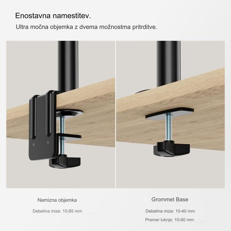 Trostruki stolni nosač VONHAUS do 32" 2 x USB 3.0/ plinska opruga-4