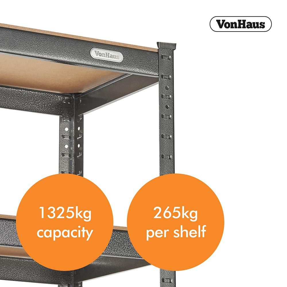 Polični regal VONHAUS Extra Wide (s 5 podesivih polica, 1.8m)-1