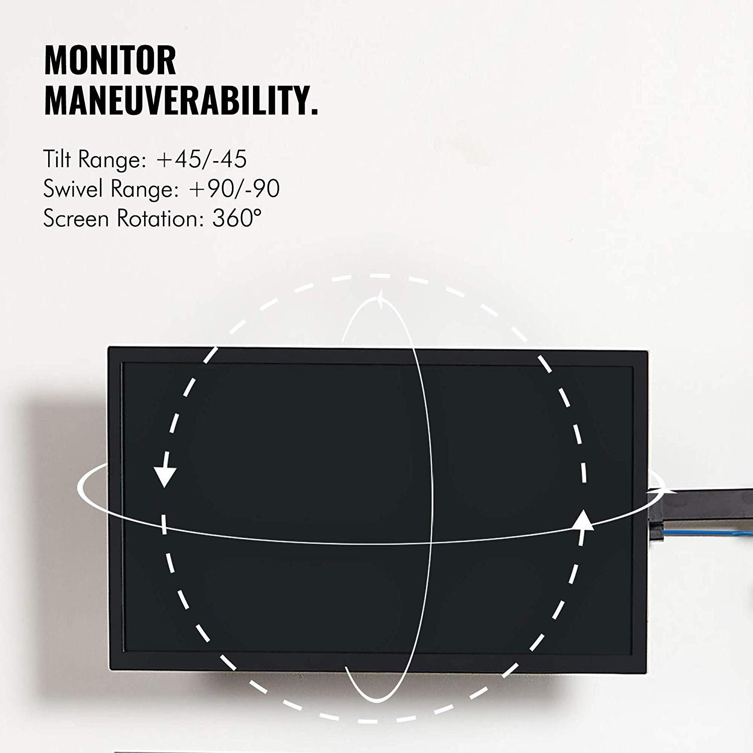 Stolni nosač VONHAUS 4 monitora (do 32", VESA 75x75 ili 100x100, max. težina 8 kg, nagib +45° do -45°, rotacija +90° do -90°, rotacija 360°)-8