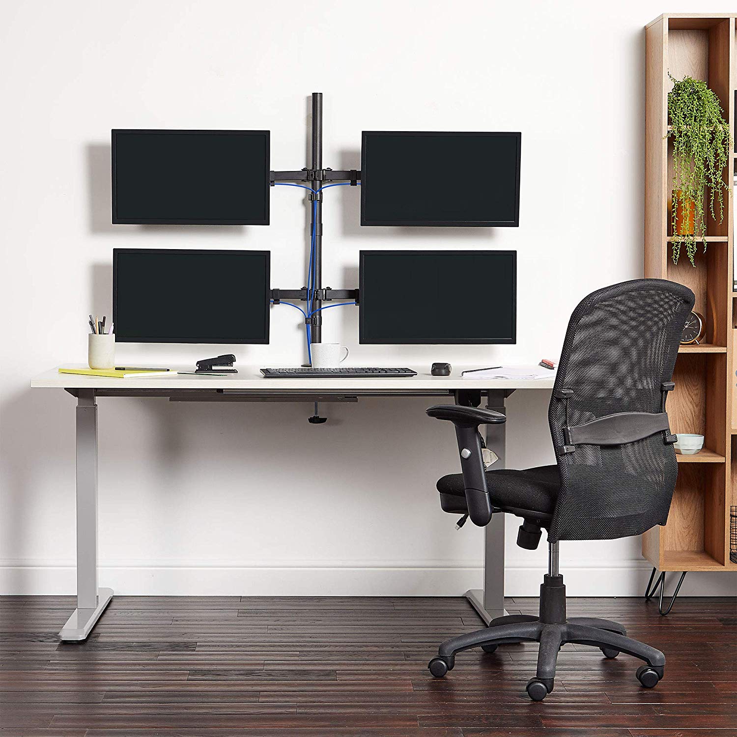 Stolni nosač VONHAUS 4 monitora (do 32", VESA 75x75 ili 100x100, max. težina 8 kg, nagib +45° do -45°, rotacija +90° do -90°, rotacija 360°)-4