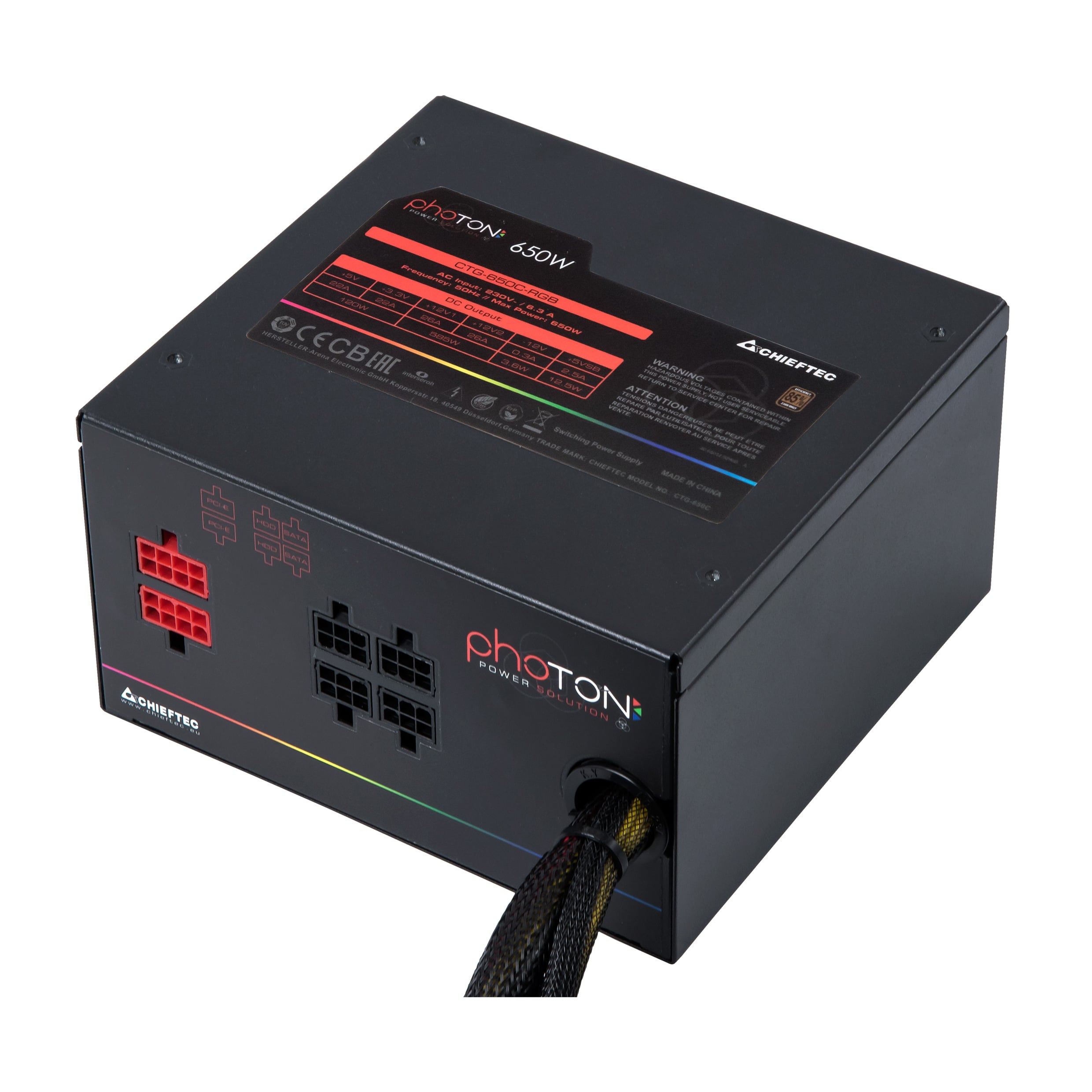 Napajanje CHIEFTEC Photon CTG-650C-RGB (650W, 80+ Bronze, Modularno, RGB)-2